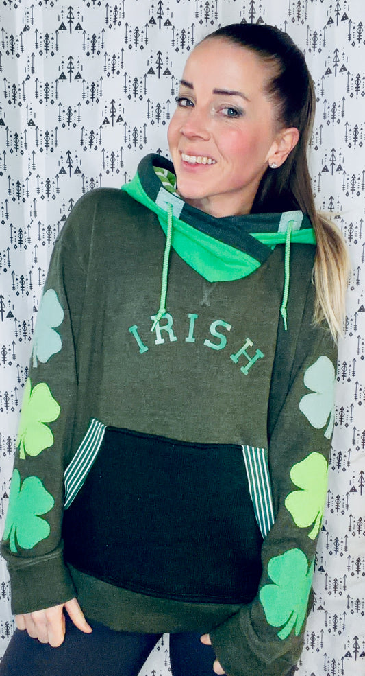 Ombre' Shamrock Green Hoodie Size Women's- L/XL