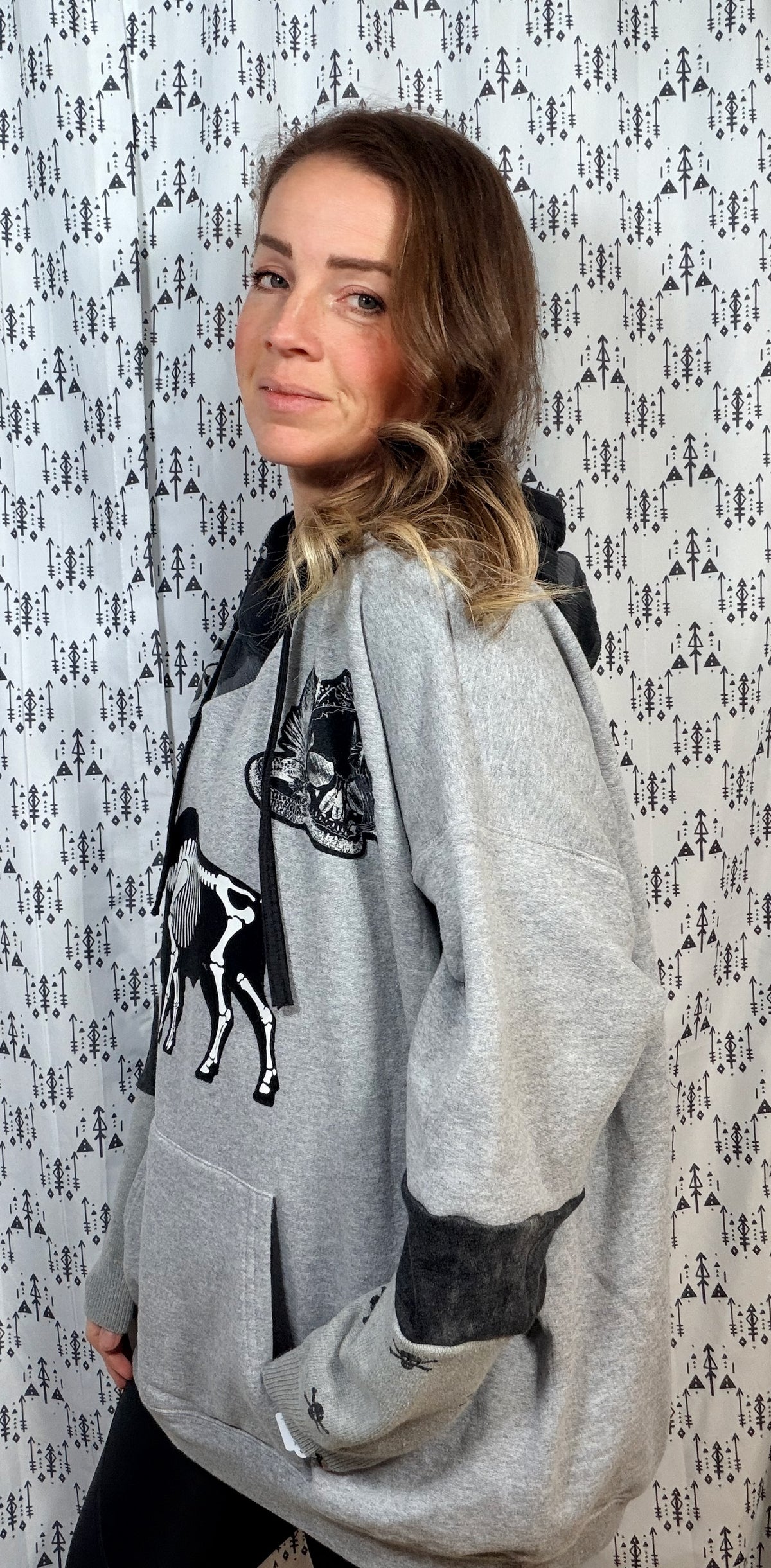 Light Grey Skeleton Buffalo ROCKTOBERFEST Hoodie Size Unisex- 2X