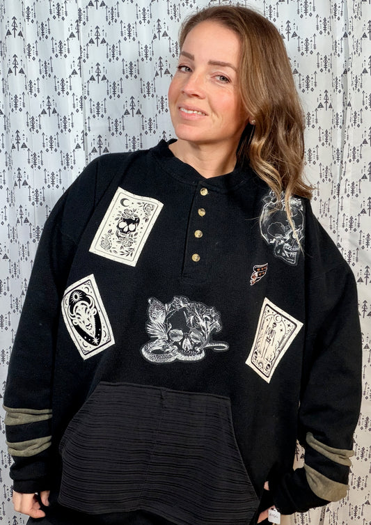 Black Buffalo ROCKTOBERFEST 1/4 Button Crew Size Unisex- 2X