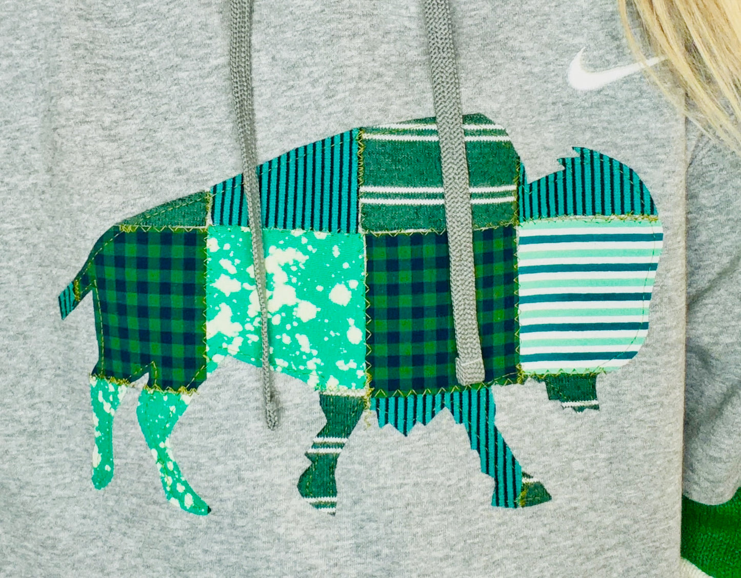 Grey St. Patty's Buffalo Hoodie Size Unisex-L/XL