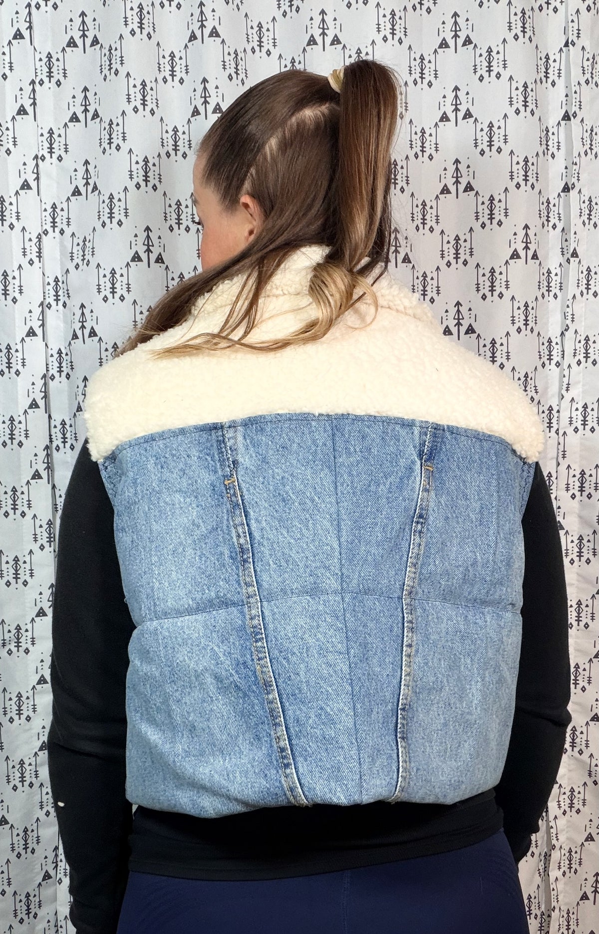 Light Blue Buffalo Zip-Up Vest Jacket Size Women's L