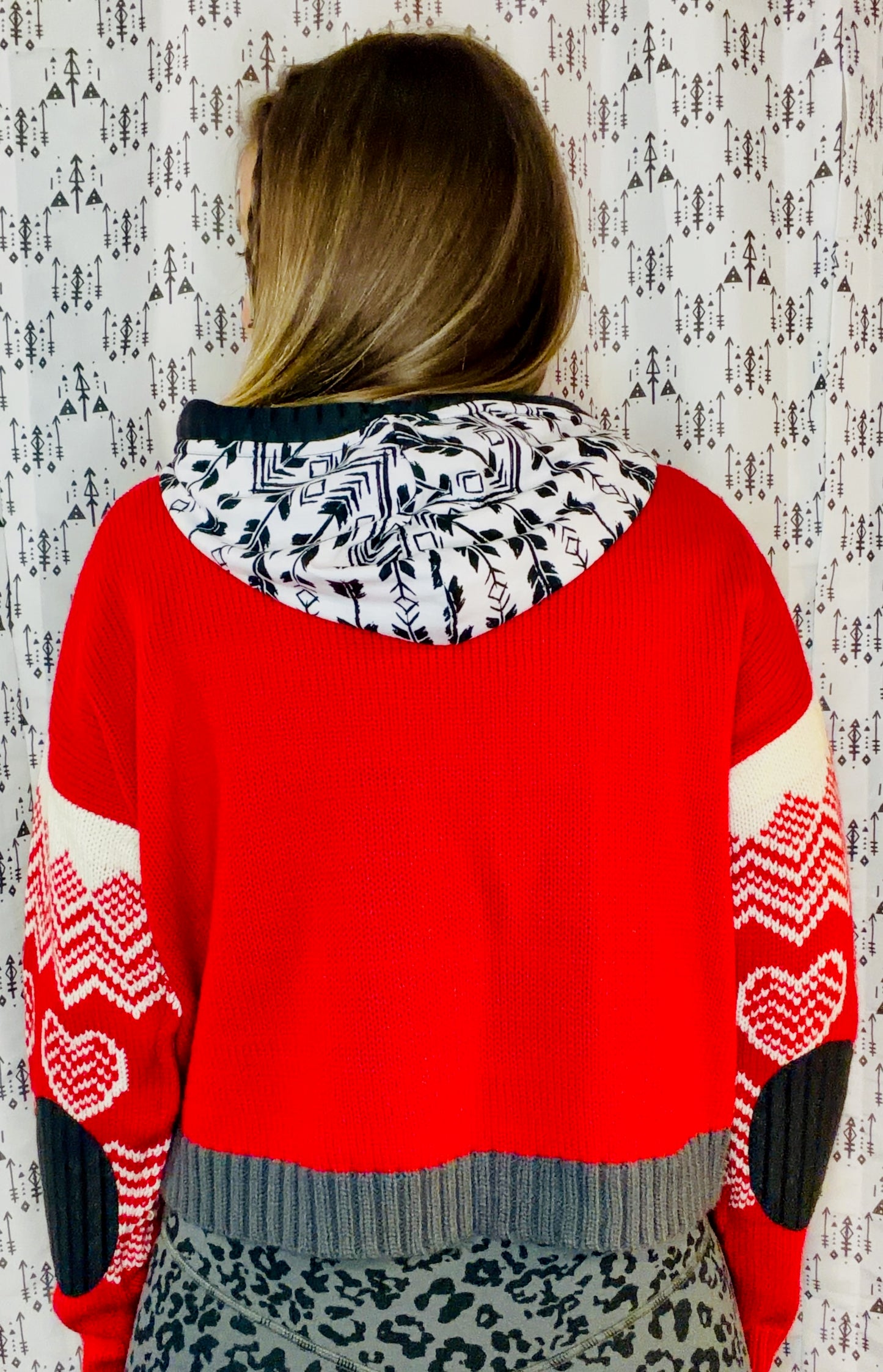 Red I Heart Buffalo Dyngus Day Crop Sweater Hoodie Size- Women's M/L