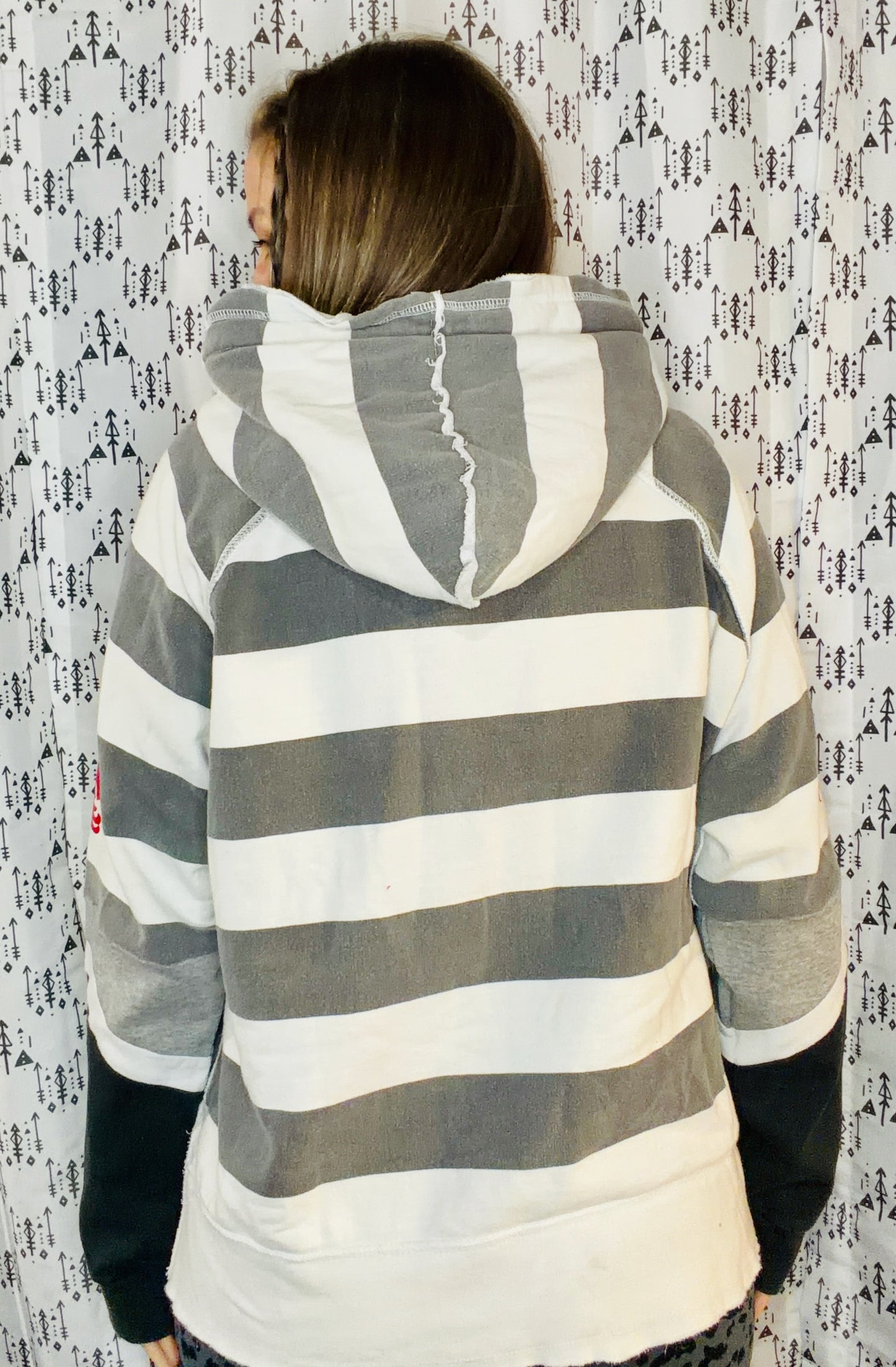 Striped Buffalo Dyngus Day 1/4 Zip Up Hoodie Size Unisex-L/XL
