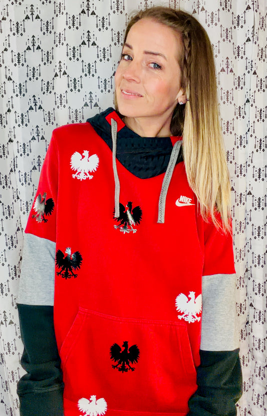 Red All-over Dyngus Day Hoodie Size Unisex-M/L