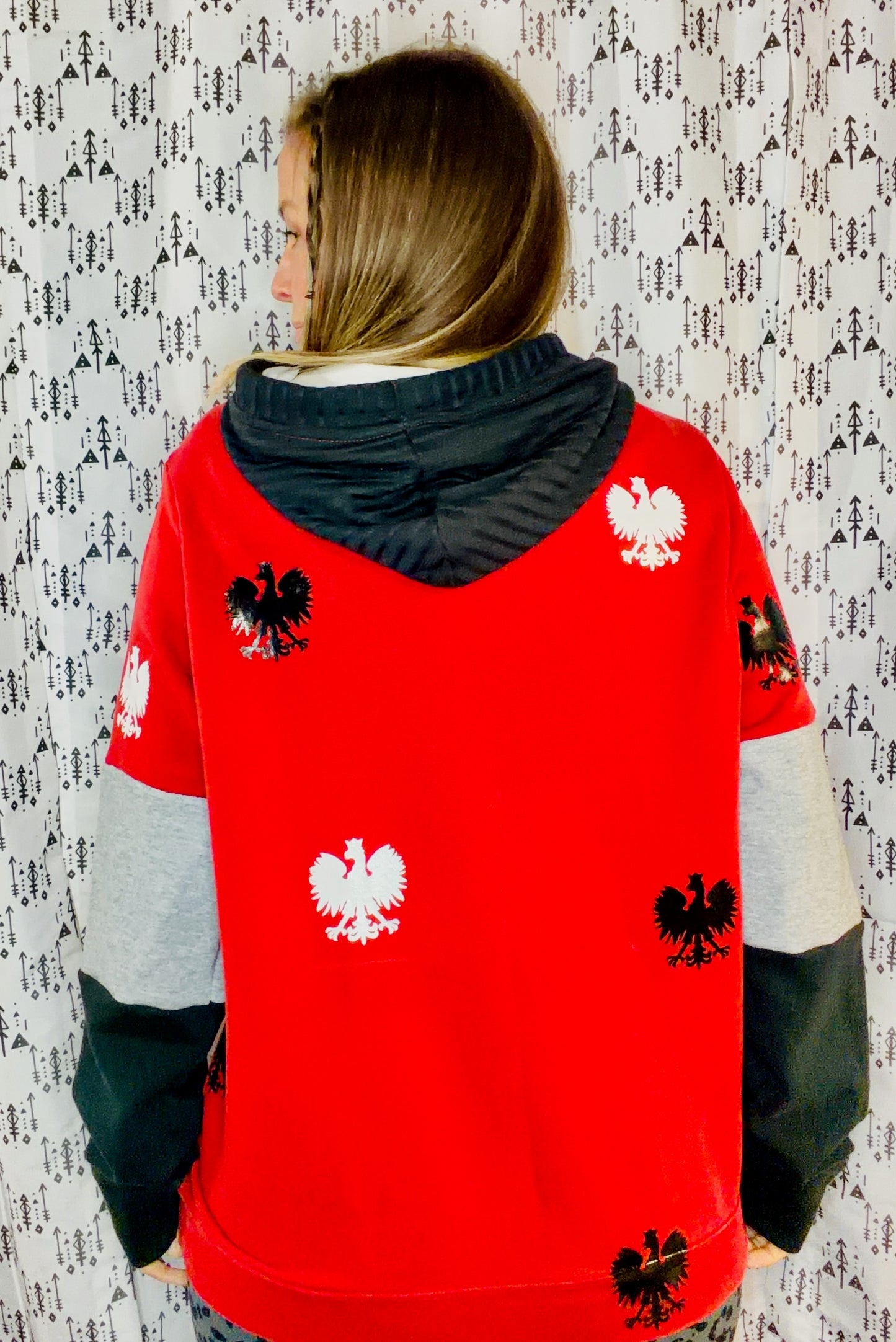 Red All-over Dyngus Day Hoodie Size Unisex-M/L