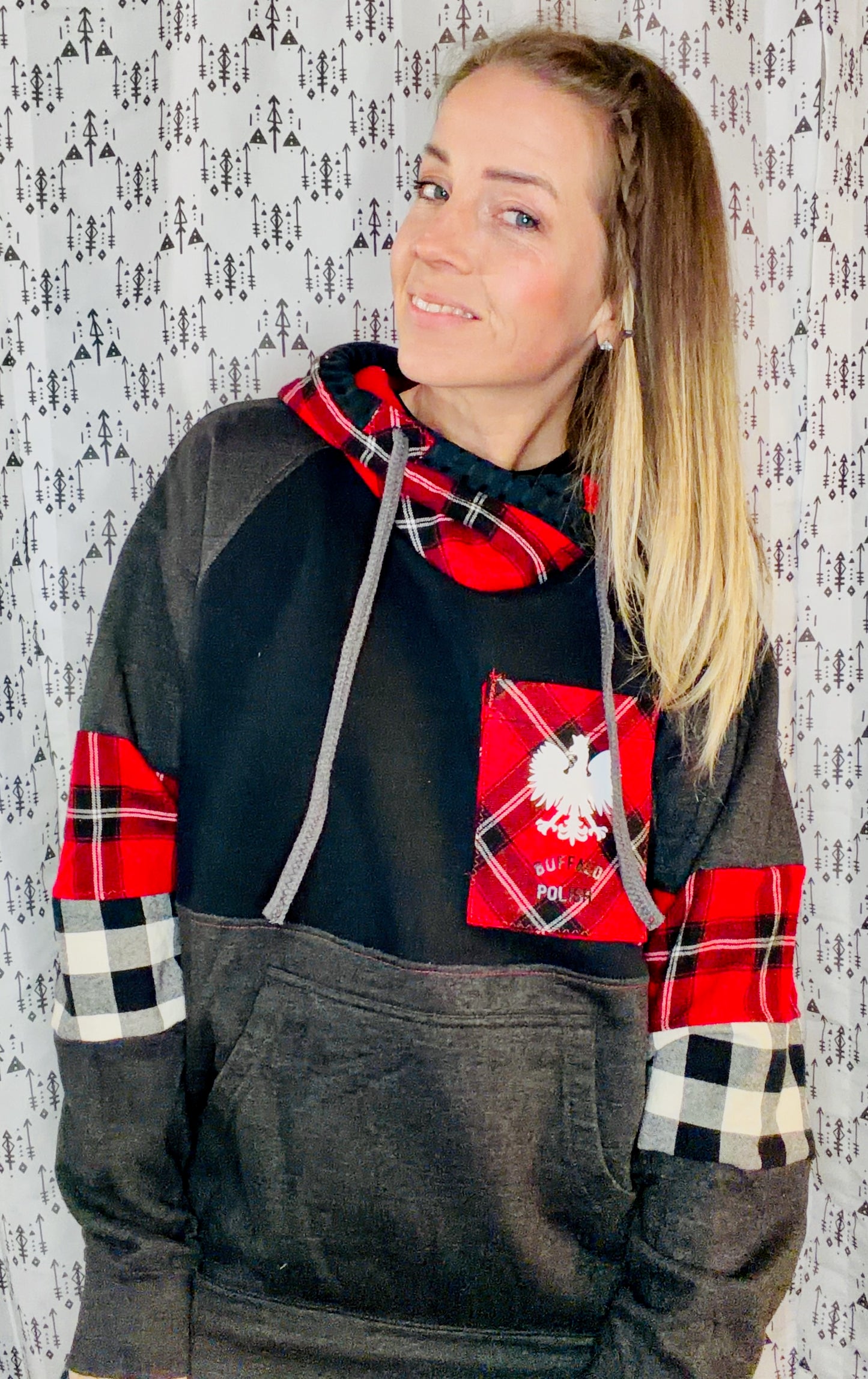 Grey & Plaid Dyngus Day Hoodie Size Unisex-M/L