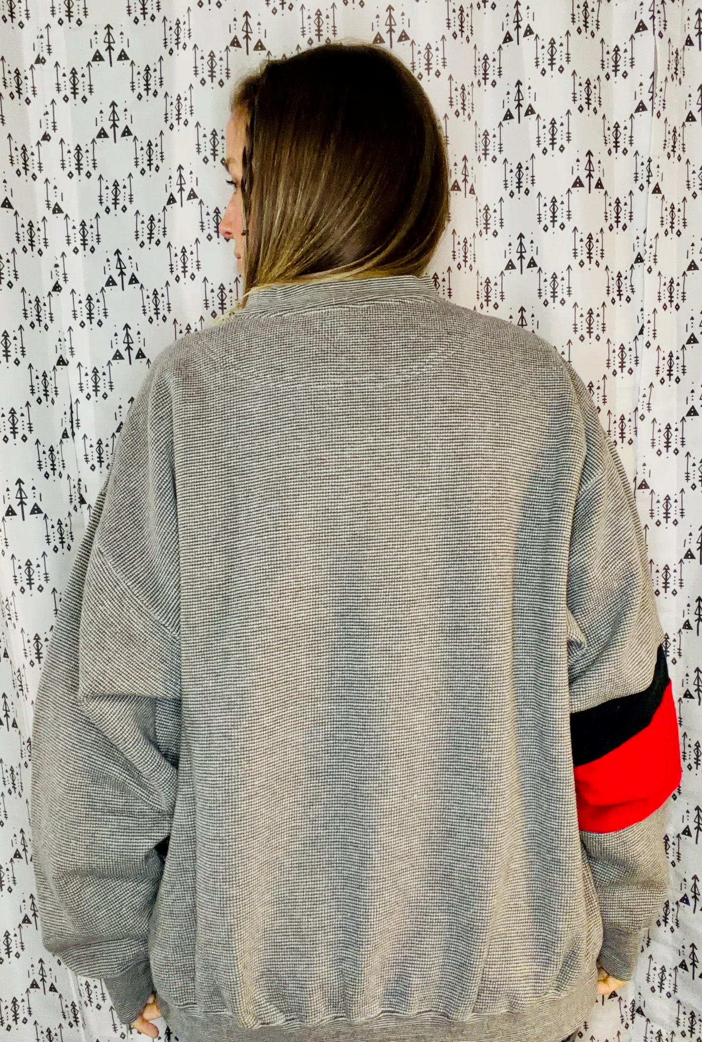 Grey & Black Buffalo Dyngus Day Crewneck Size Unisex-XL/2X