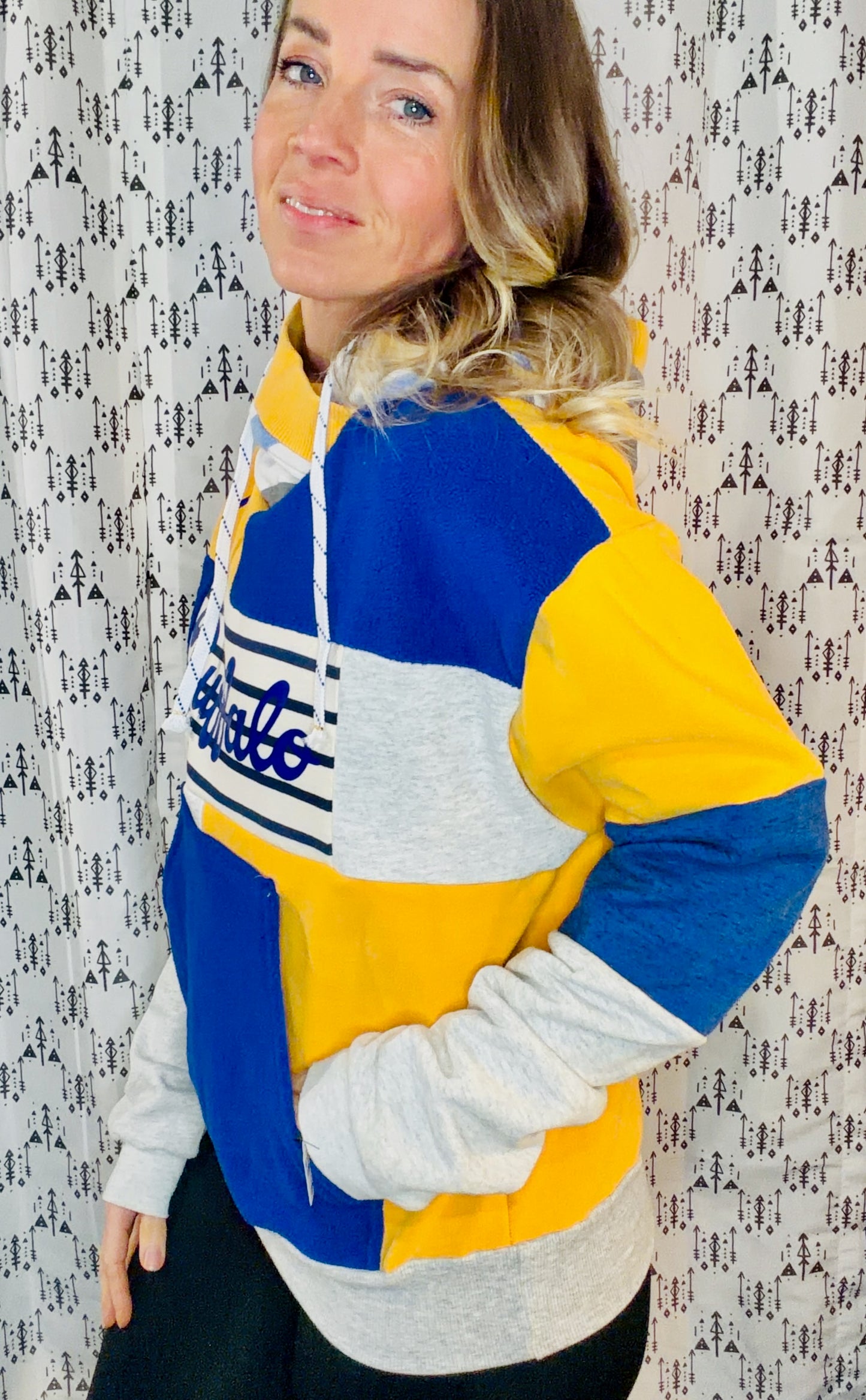 Color block Buffalo Hockey Hoodie Size- Women's L/XL