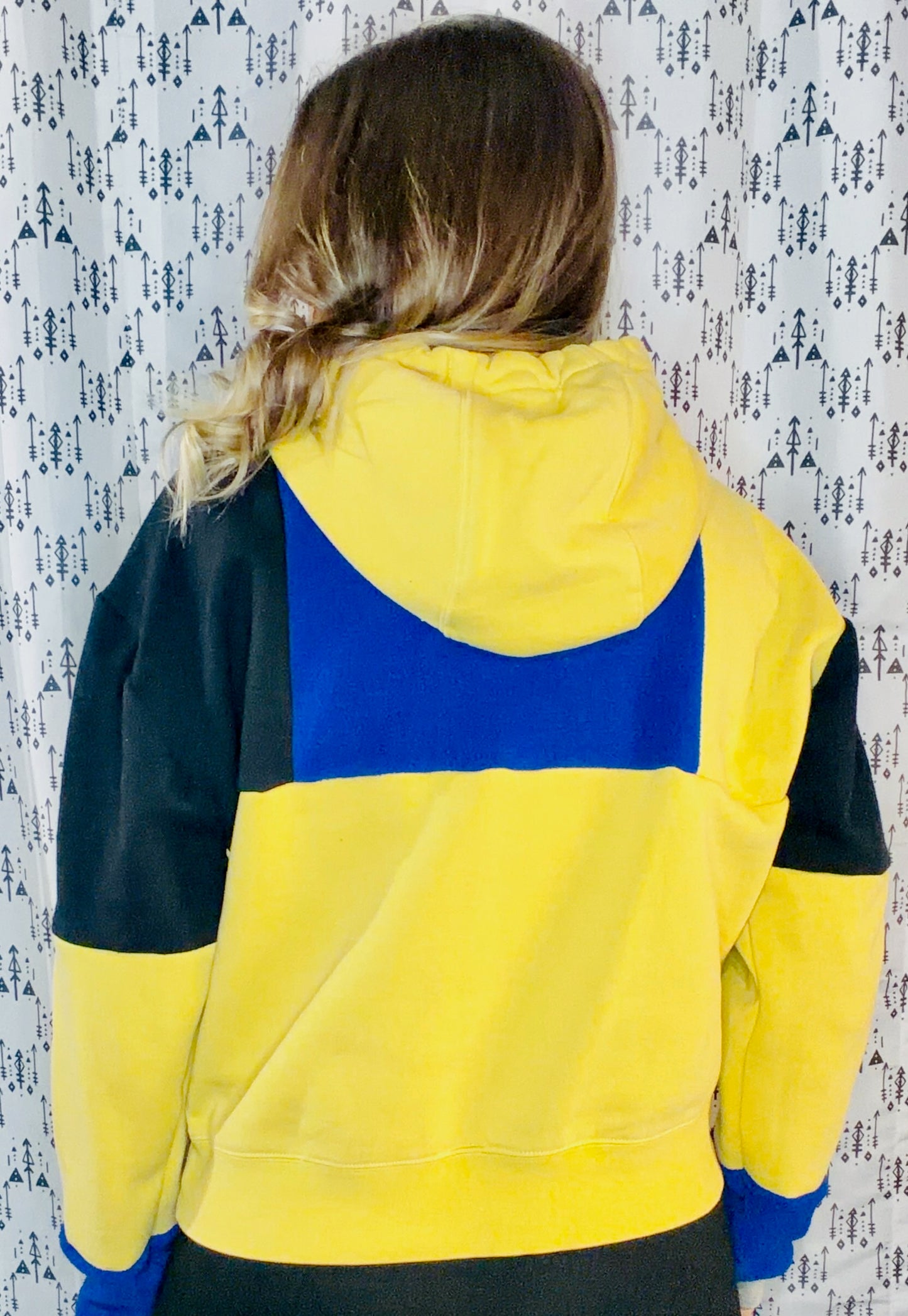 Color Block Buffalo Hockey 1/4 Zip Hoodie Size- Women's M/L