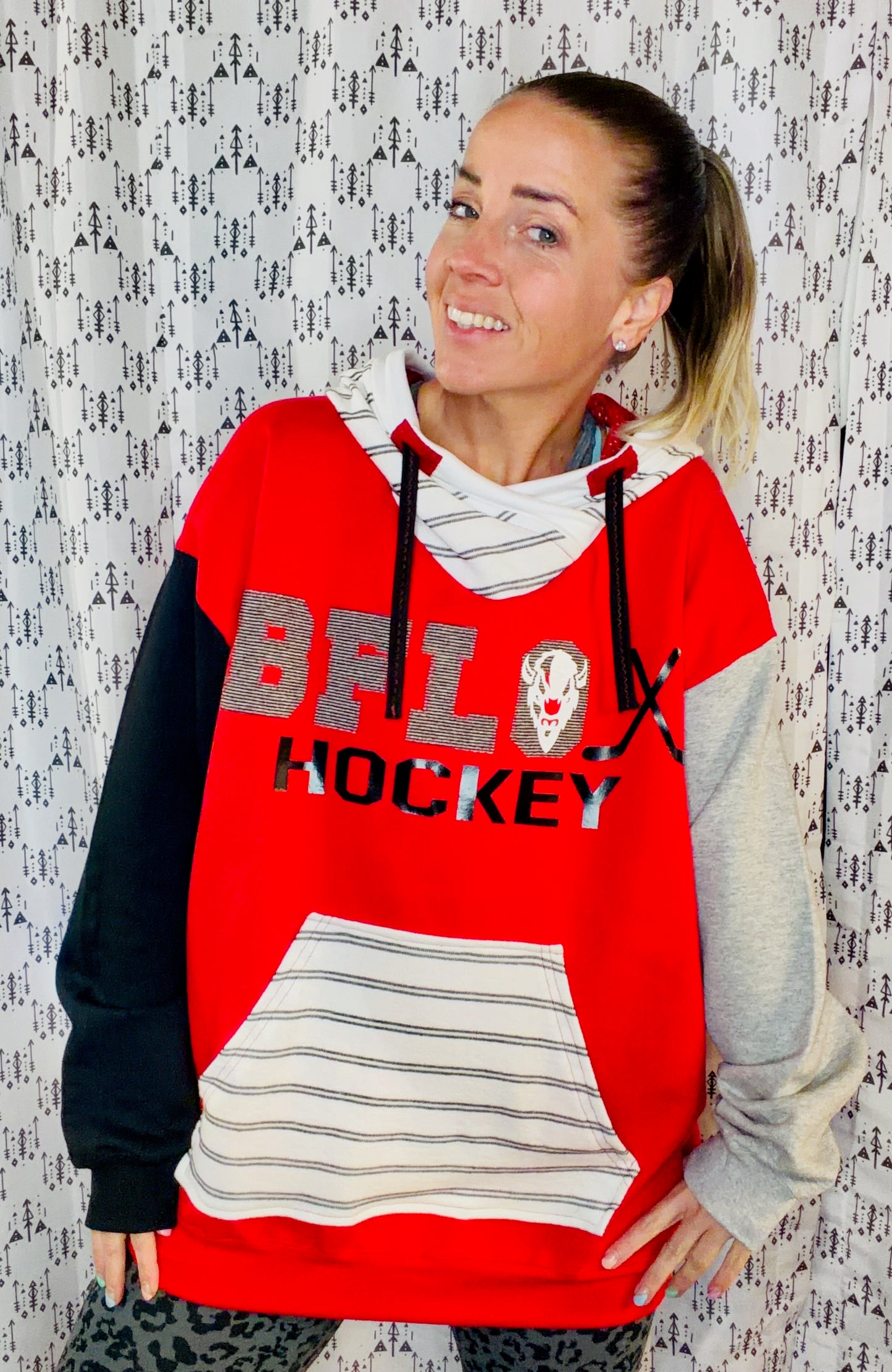 Red Throwback BFLO Hockey Size Unisex-L/XL