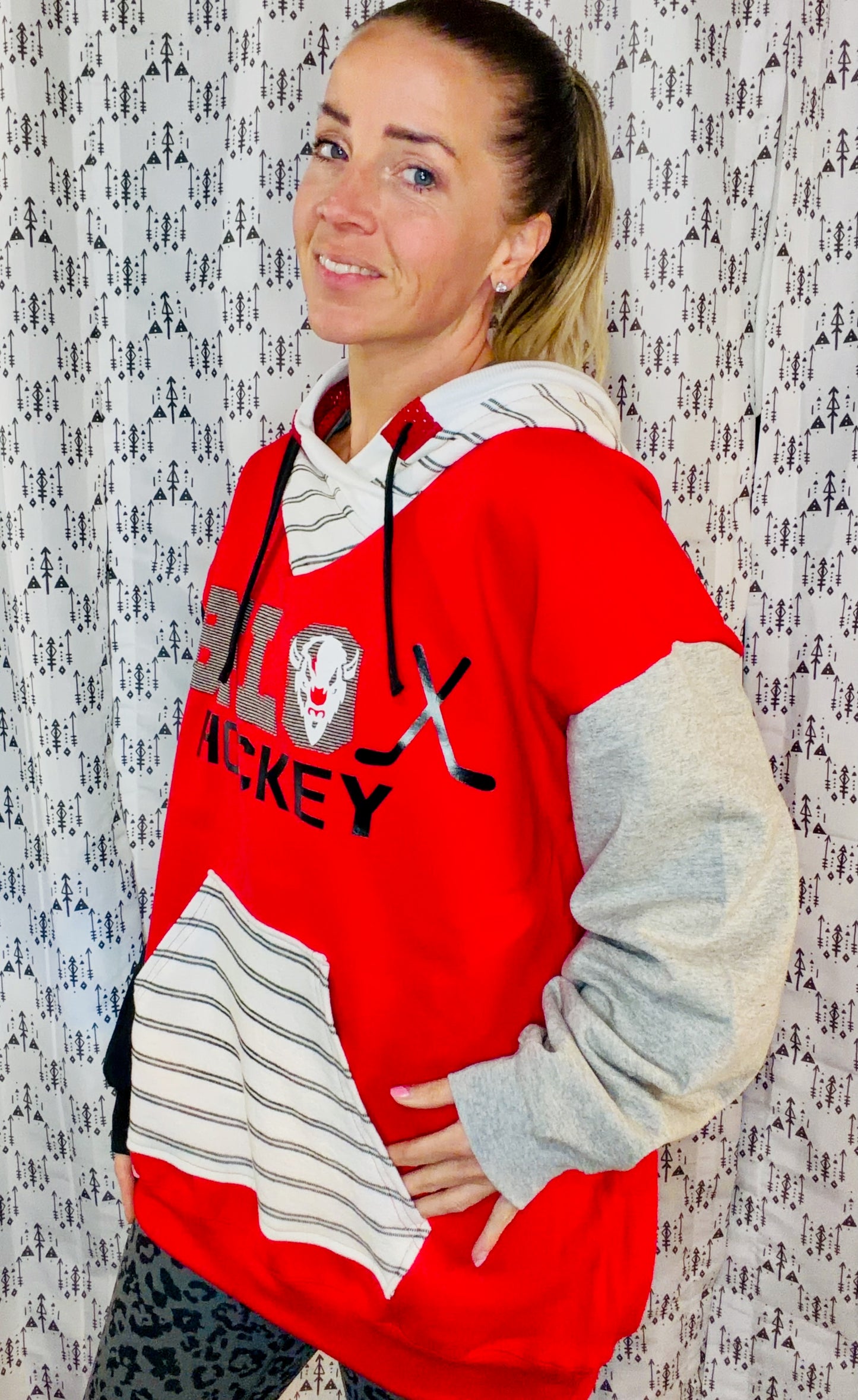 Red Throwback BFLO Hockey Size Unisex-L/XL