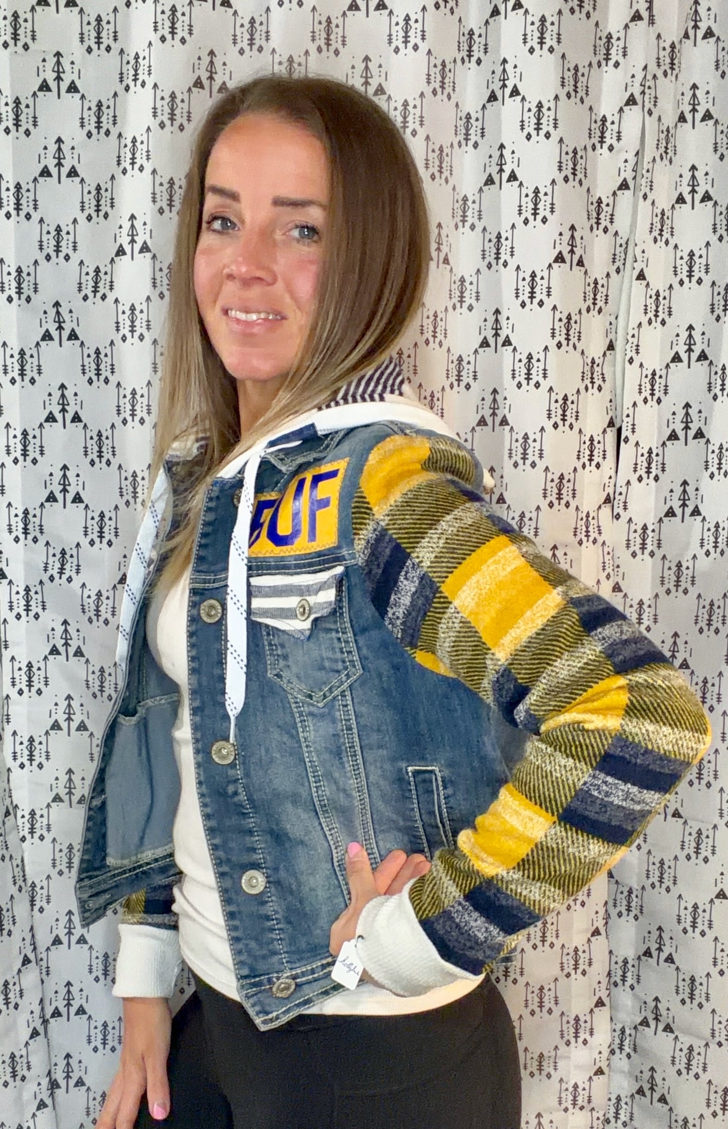 Denim Buffalo Hockey Hooded Jacket Size Unisex- S/M