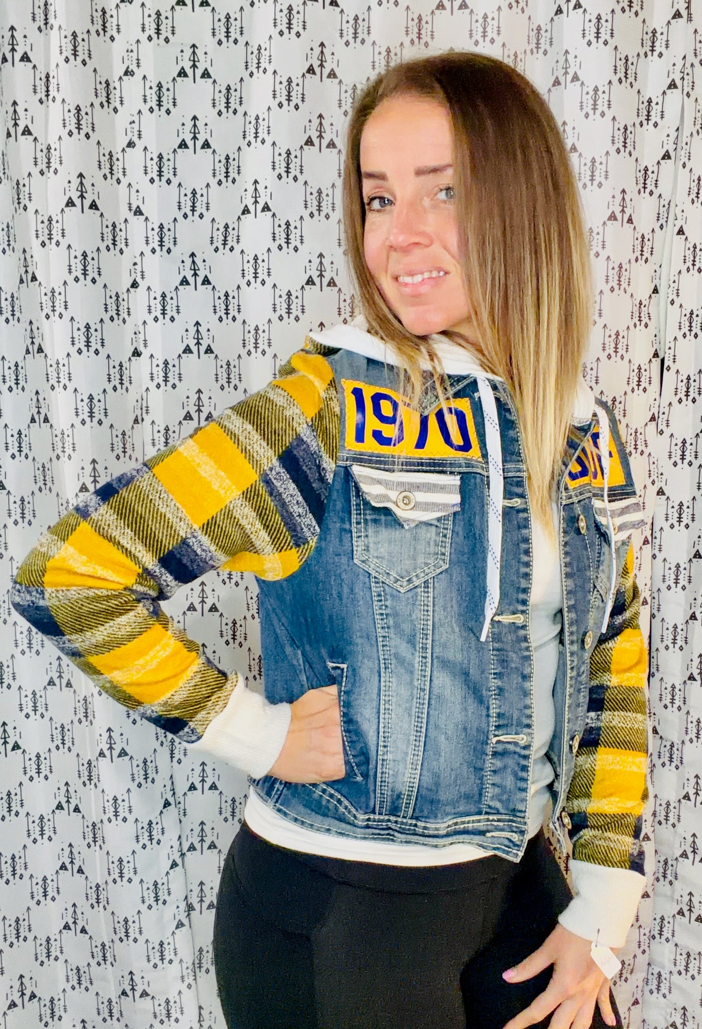 Denim Buffalo Hockey Hooded Jacket Size Unisex- S/M