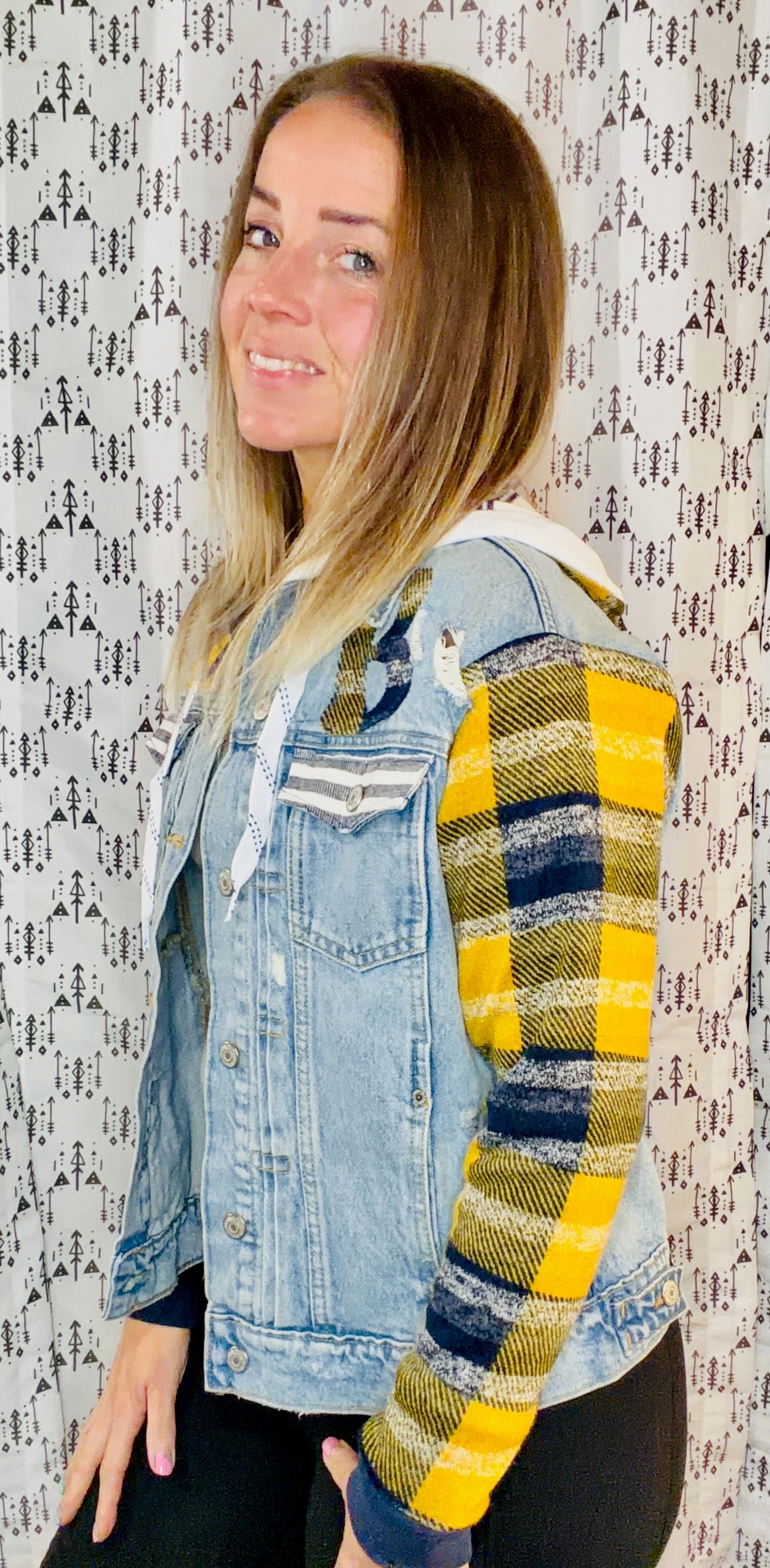 Denim Buffalo Hockey Hooded Jacket Size Unisex- M/L