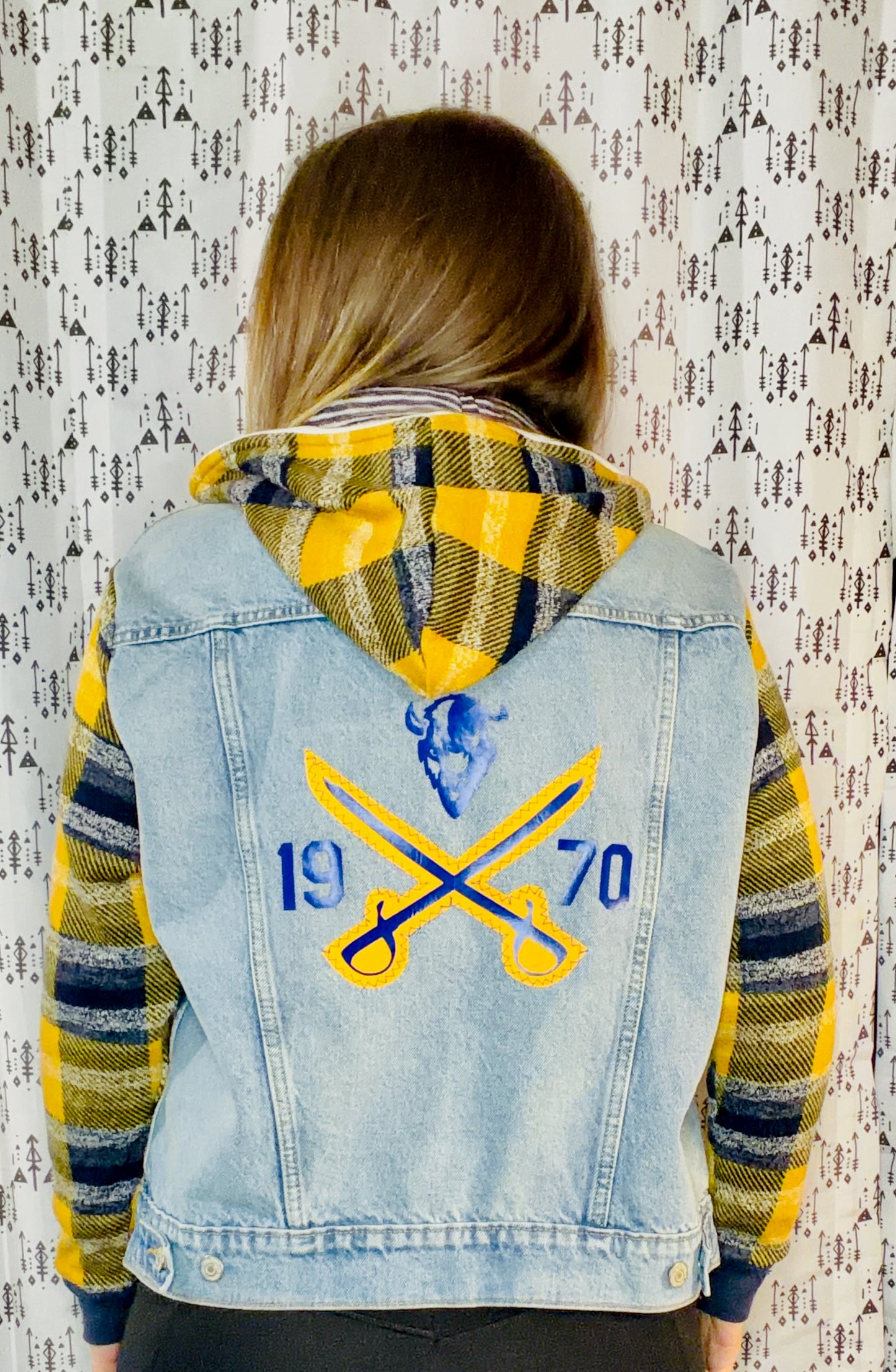 Denim Buffalo Hockey Hooded Jacket Size Unisex- M/L