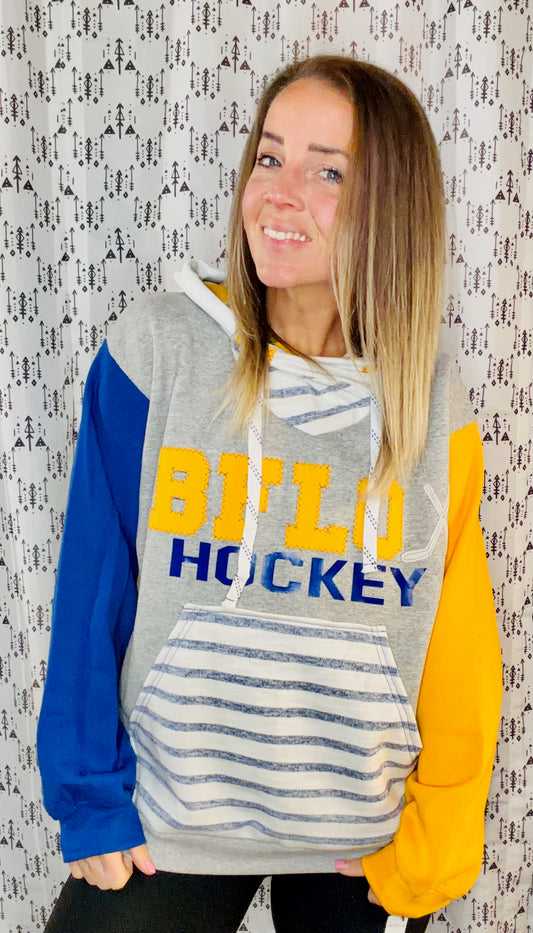 Grey BFLO Hockey Hoodie Size Unisex-M/L