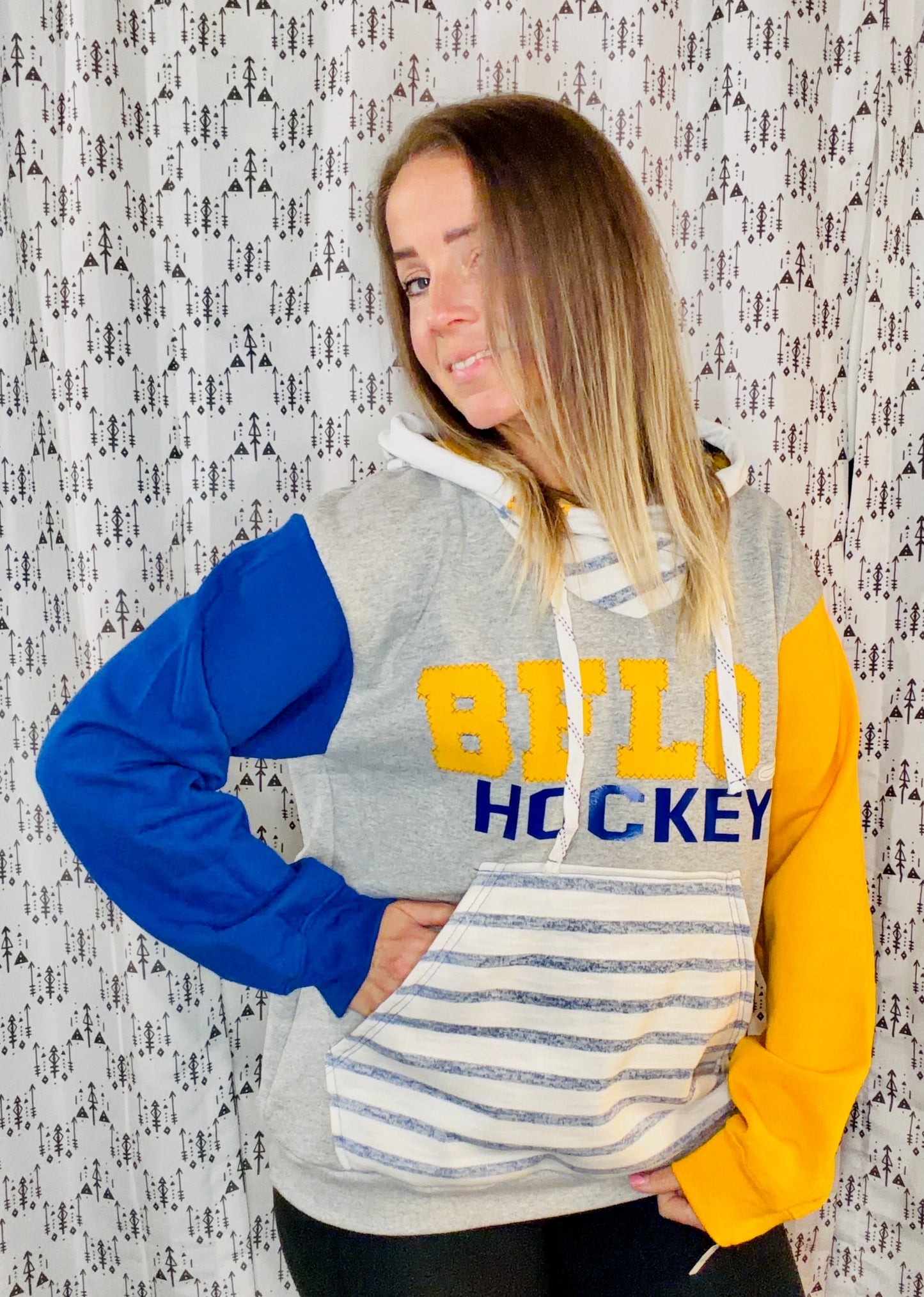 Grey BFLO Hockey Hoodie Size Unisex-M/L