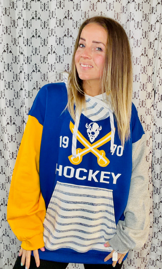 Blue Buffalo Hockey Hoodie Size Unisex-L/XL