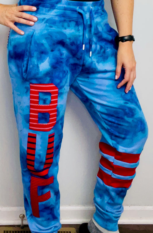 Blue Tie-Dye BUF Joggers Size- Unisex M/L