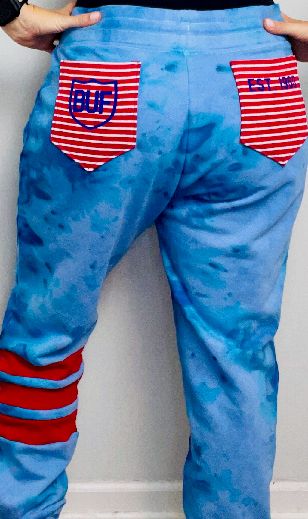 Blue Tie-Dye BUF Joggers Size- Unisex M/L