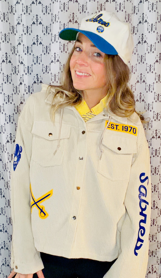 Beige Buffalo Hockey Jacket Size- Women's L/XL