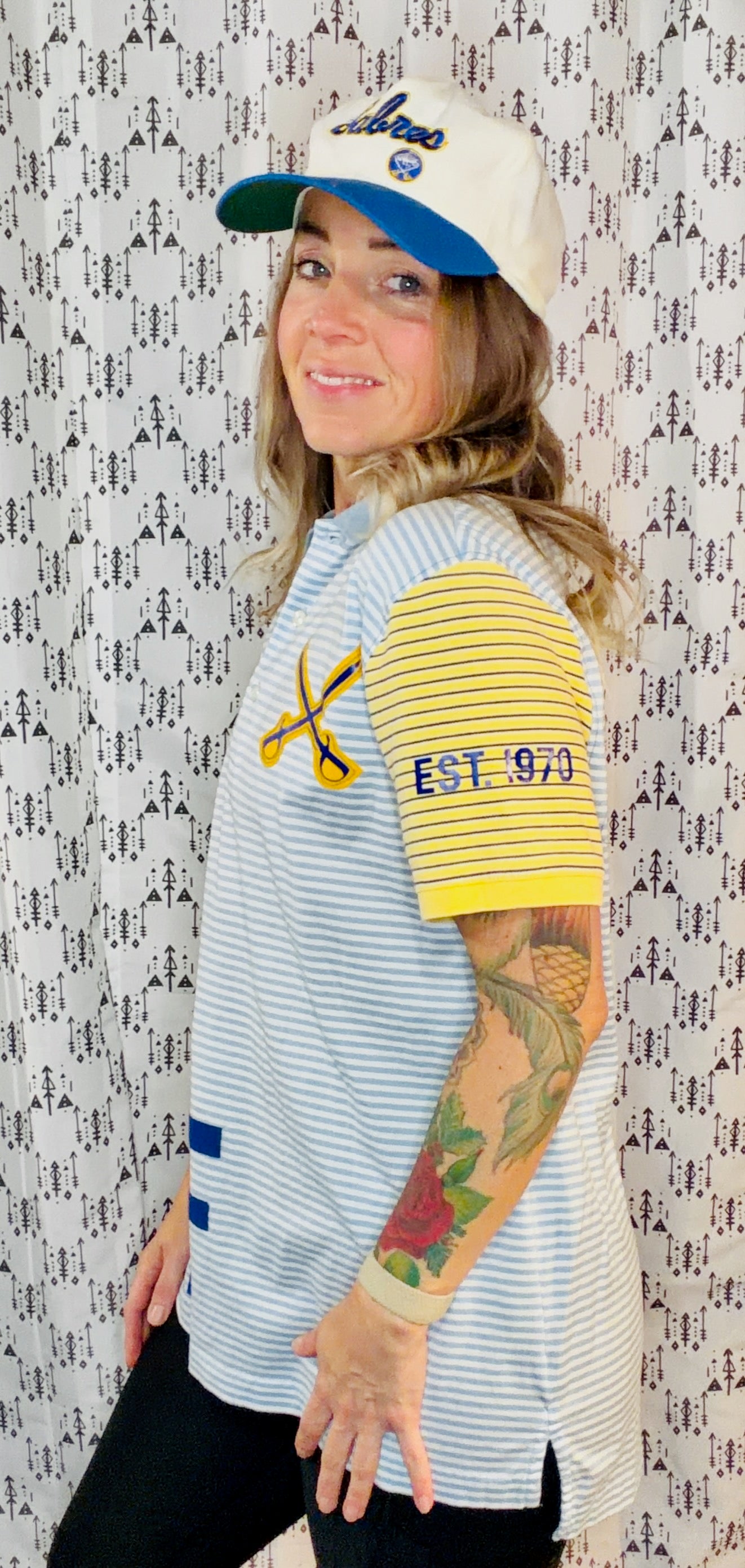 Blue Striped BUF Hockey Polo Dress Women's Size- M/L