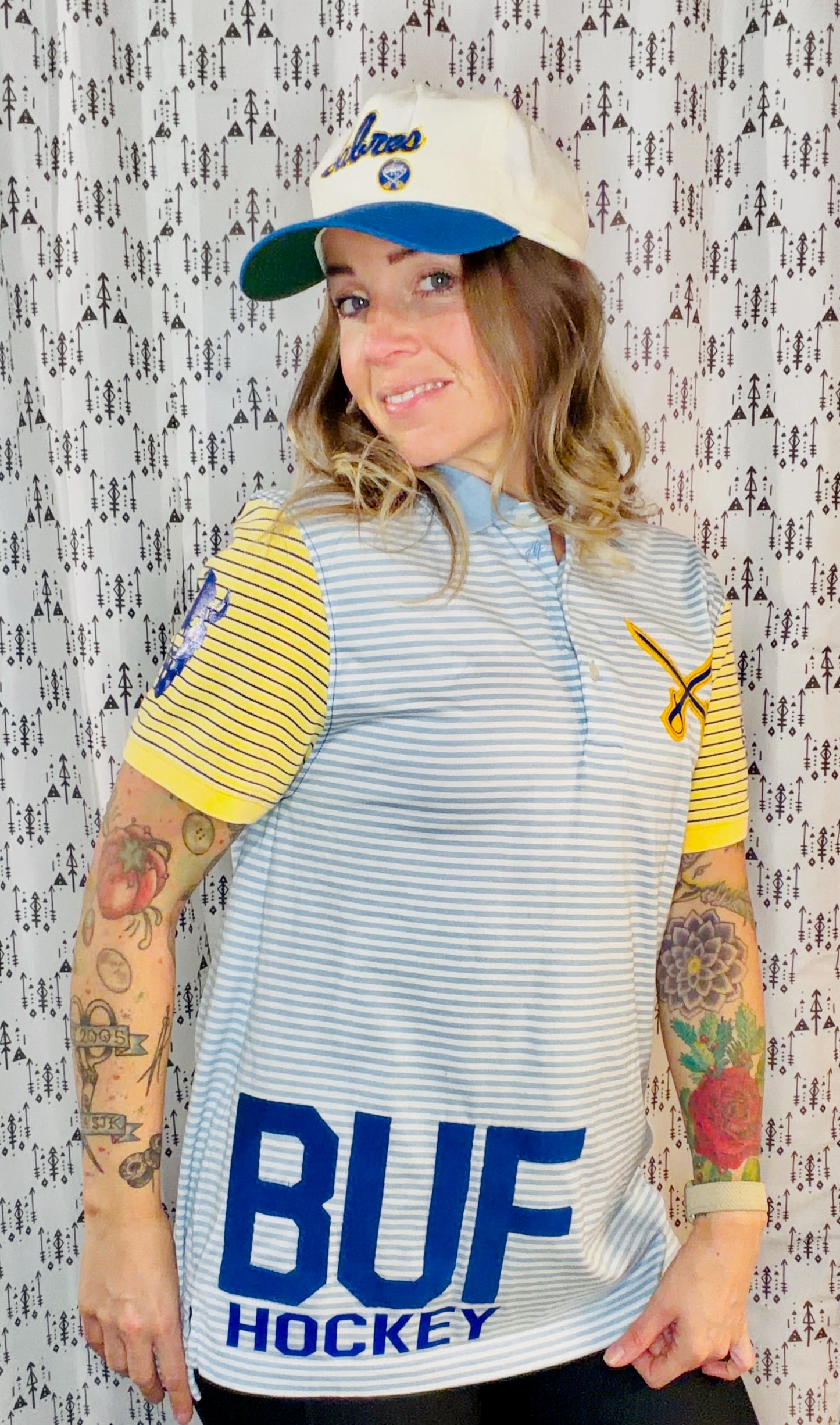 Blue Striped BUF Hockey Polo Dress Women's Size- M/L