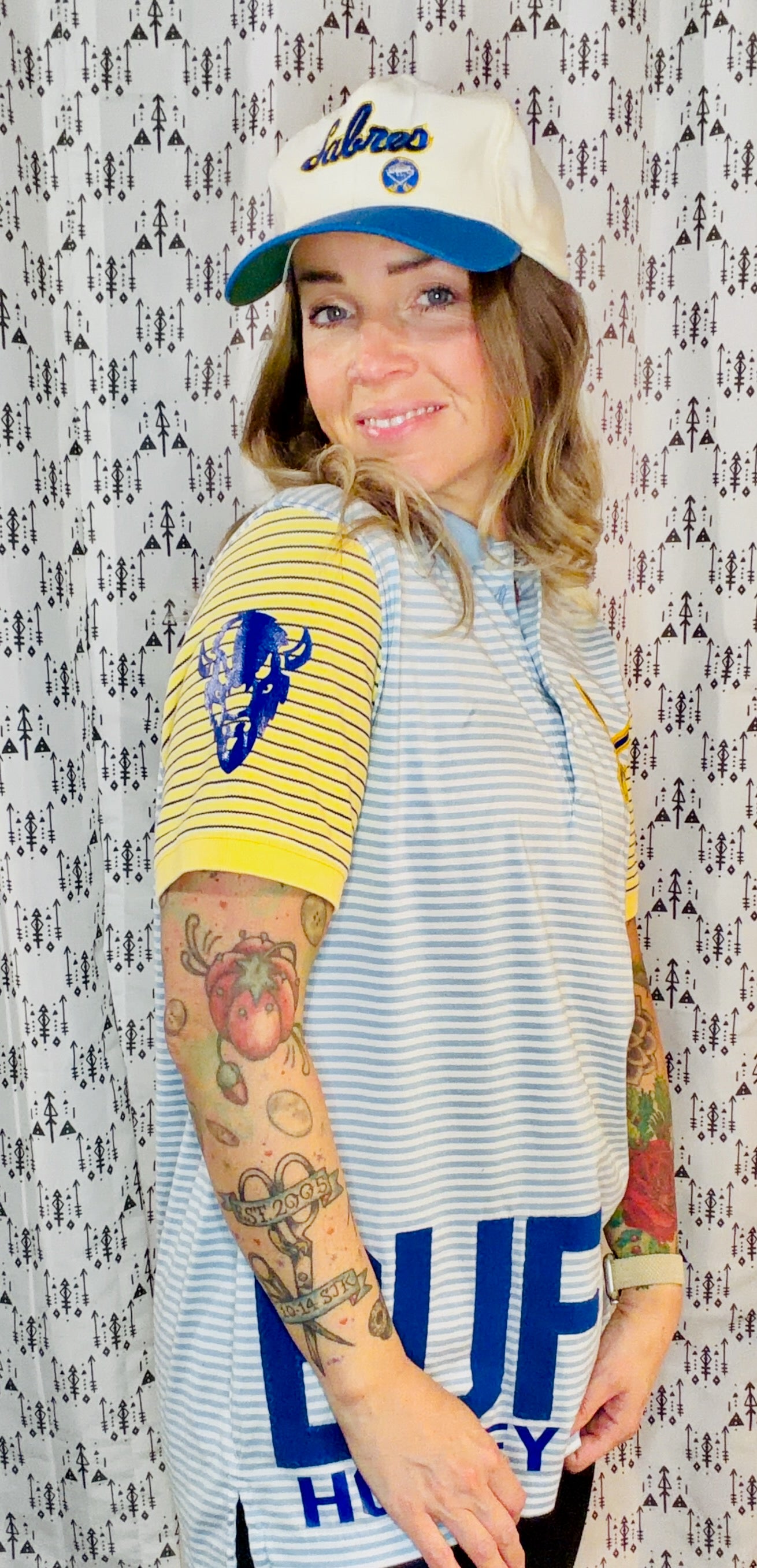 Blue Striped BUF Hockey Polo Dress Women's Size- M/L