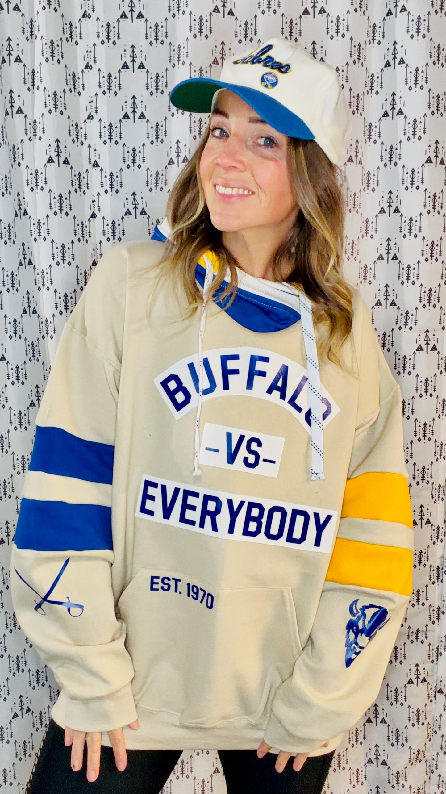 Buffalo Vs Everyone Hockey Hoodie Size Unisex-XL/2X