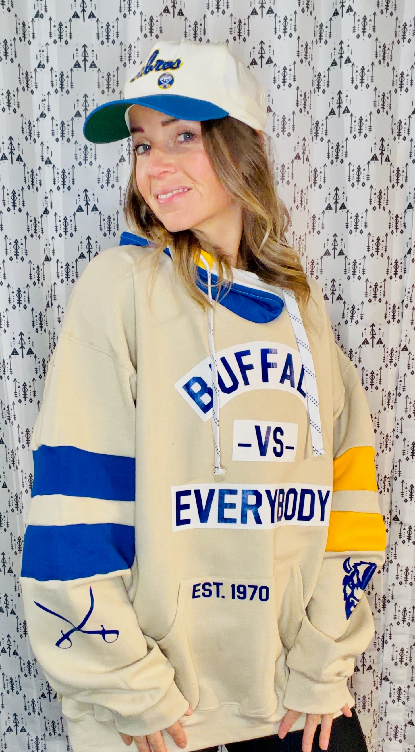 Buffalo Vs Everyone Hockey Hoodie Size Unisex-XL/2X