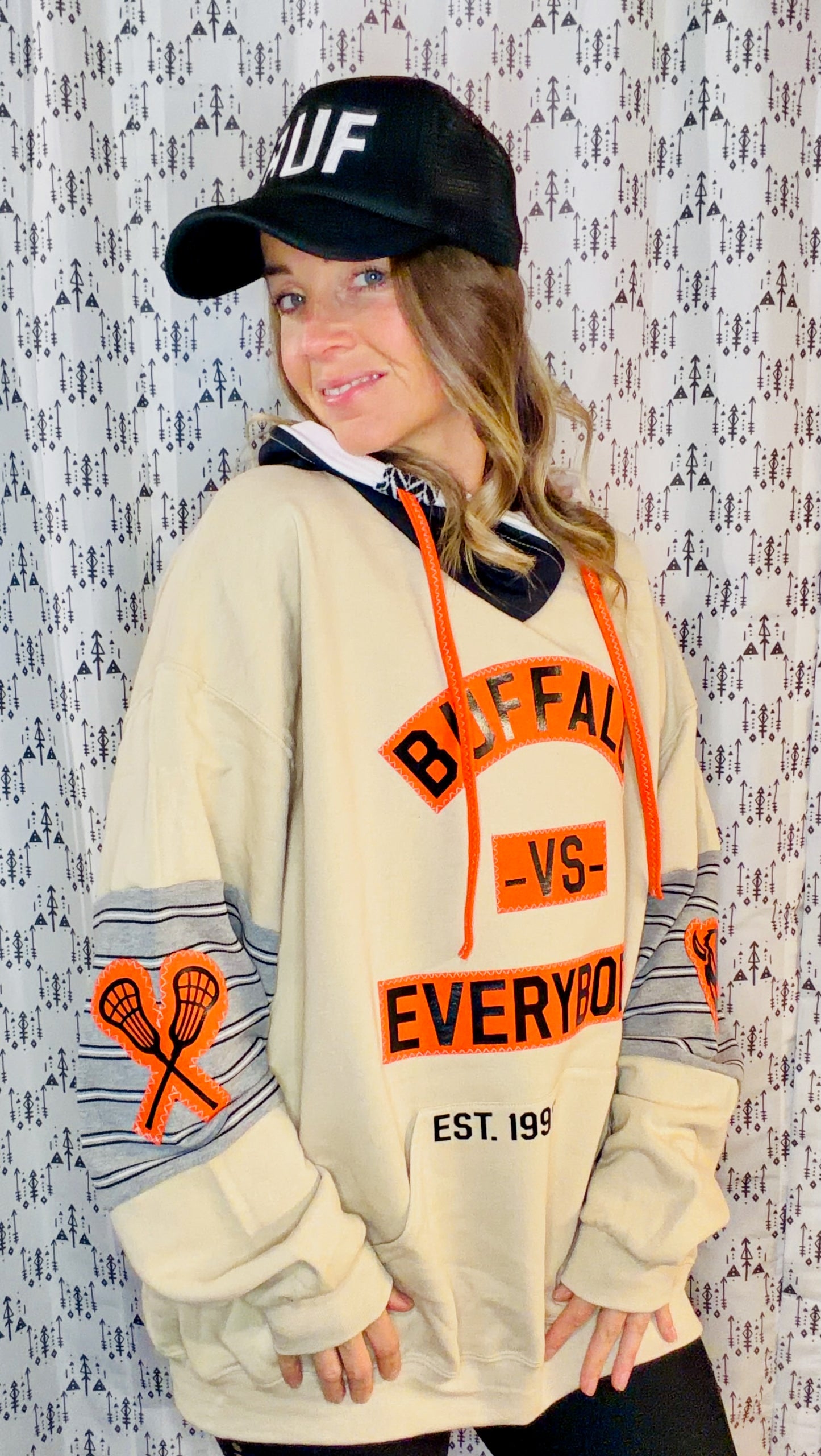 Buffalo Vs Everyone Lax Hoodie Size Unisex-XL/2X