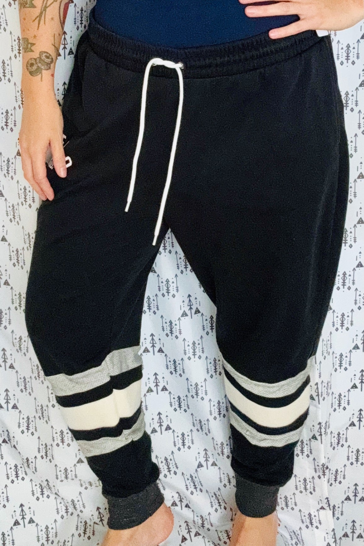 Black Buffalo Head Joggers Size- Unisex M/L