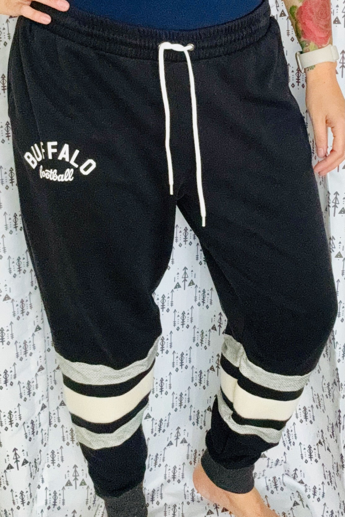 Black Buffalo Head Joggers Size- Unisex M/L