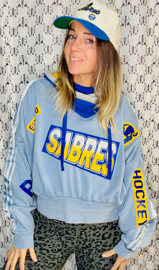 Blue Buffalo Hockey Crop Hoodie Size- Women's M/L