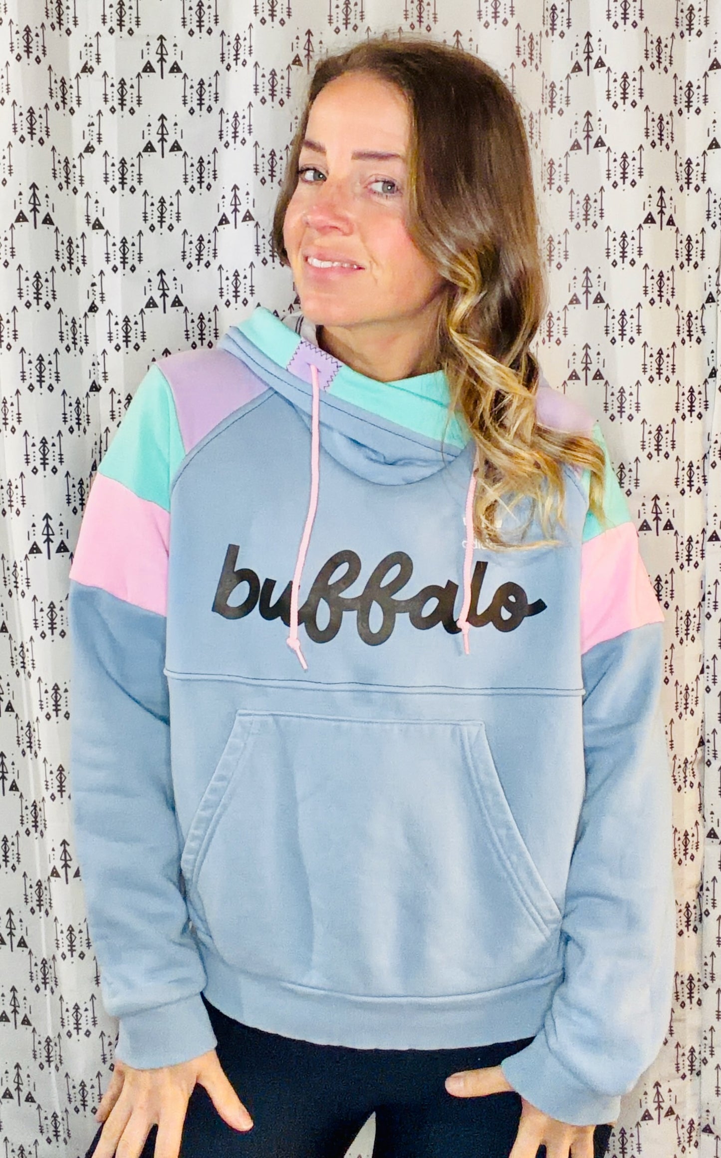 Blue Fiesta Buffalo Hoodie Size- Women's M/L