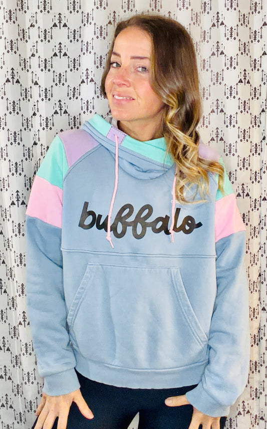 Blue Fiesta Buffalo Hoodie Size- Women's M/L