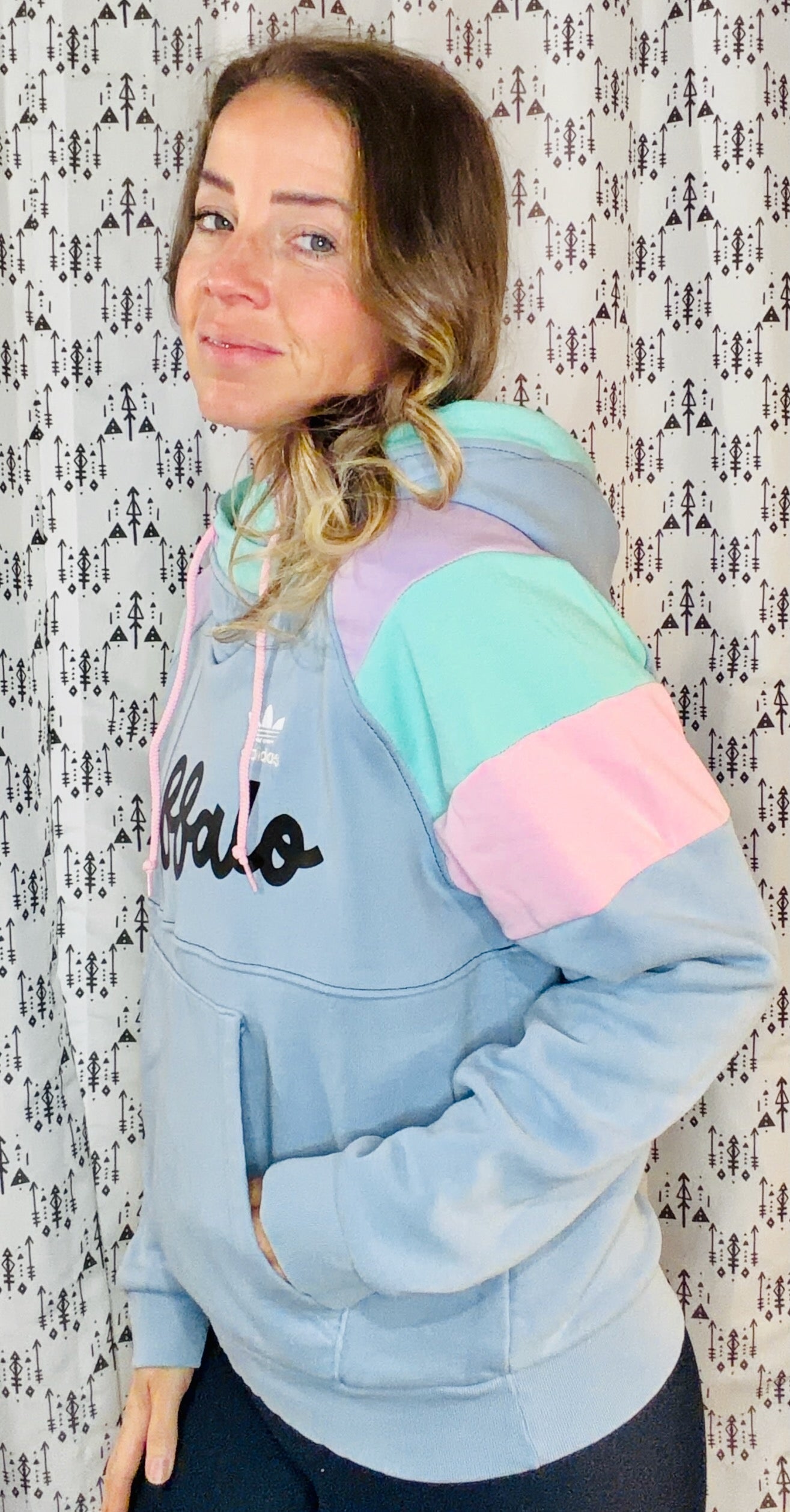 Blue Fiesta Buffalo Hoodie Size- Women's M/L