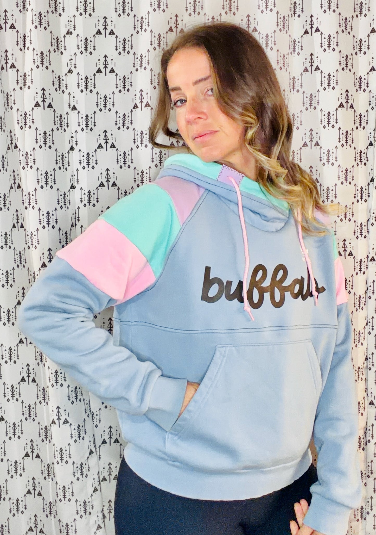 Blue Fiesta Buffalo Hoodie Size- Women's M/L