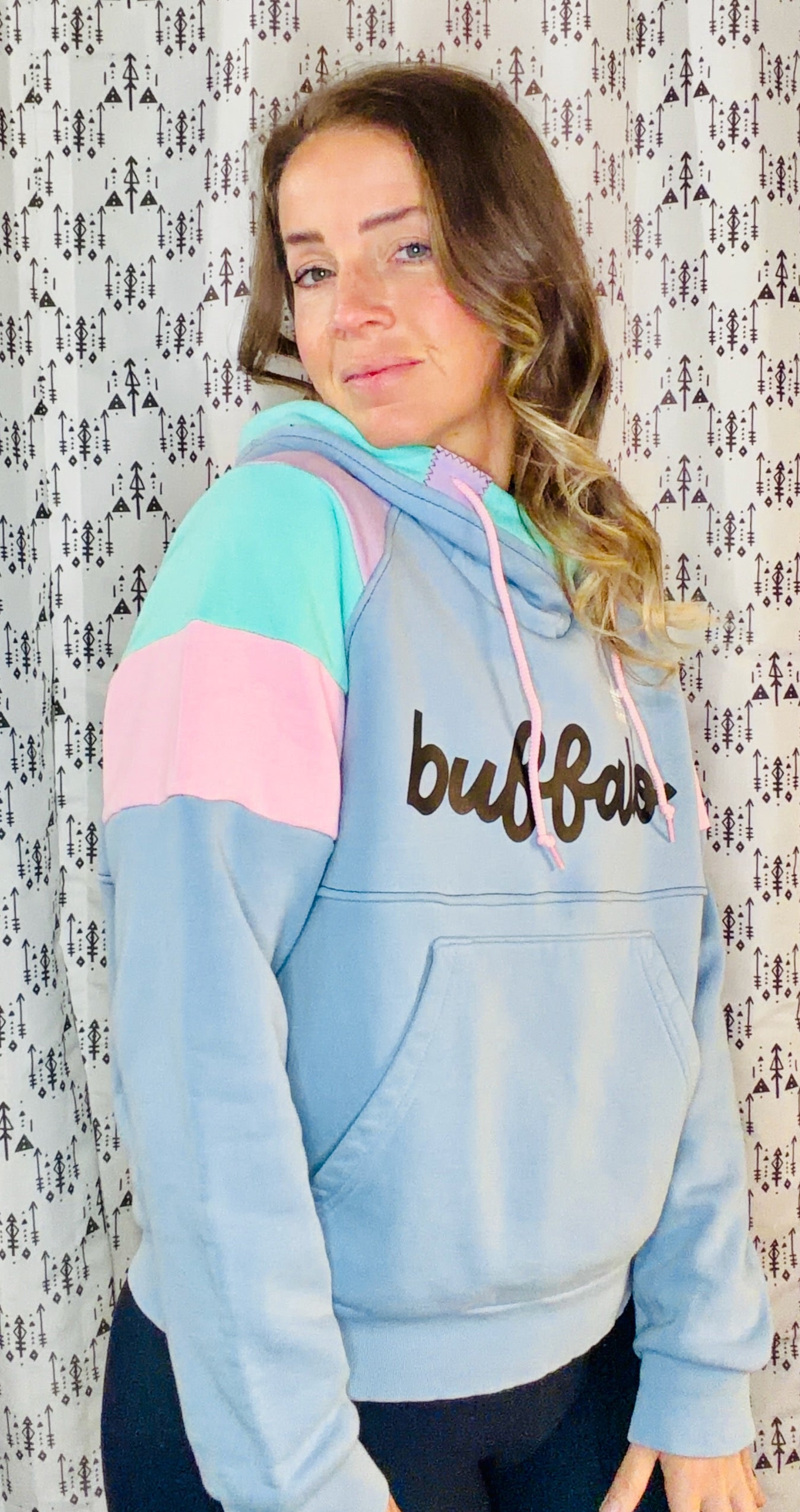 Blue Fiesta Buffalo Hoodie Size- Women's M/L