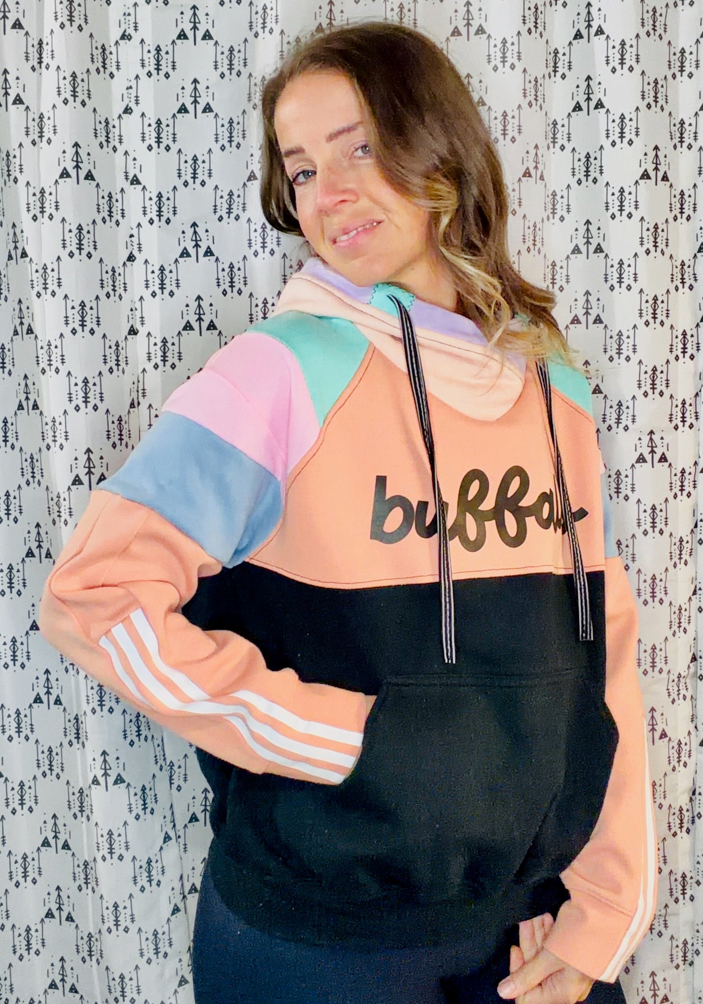 Color-Block Fiesta Buffalo Hoodie Size- Women's L/XL