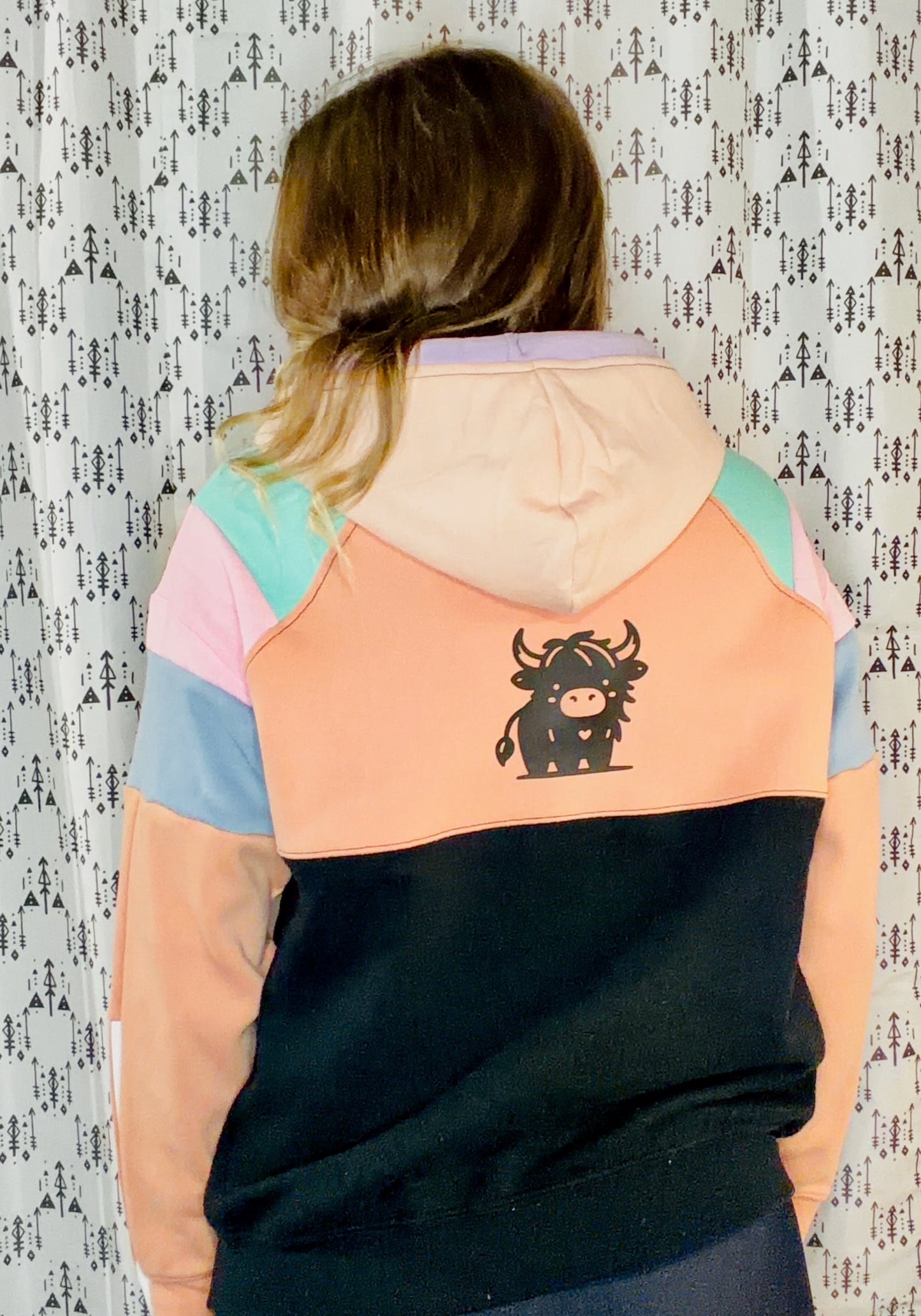 Color-Block Fiesta Buffalo Hoodie Size- Women's L/XL