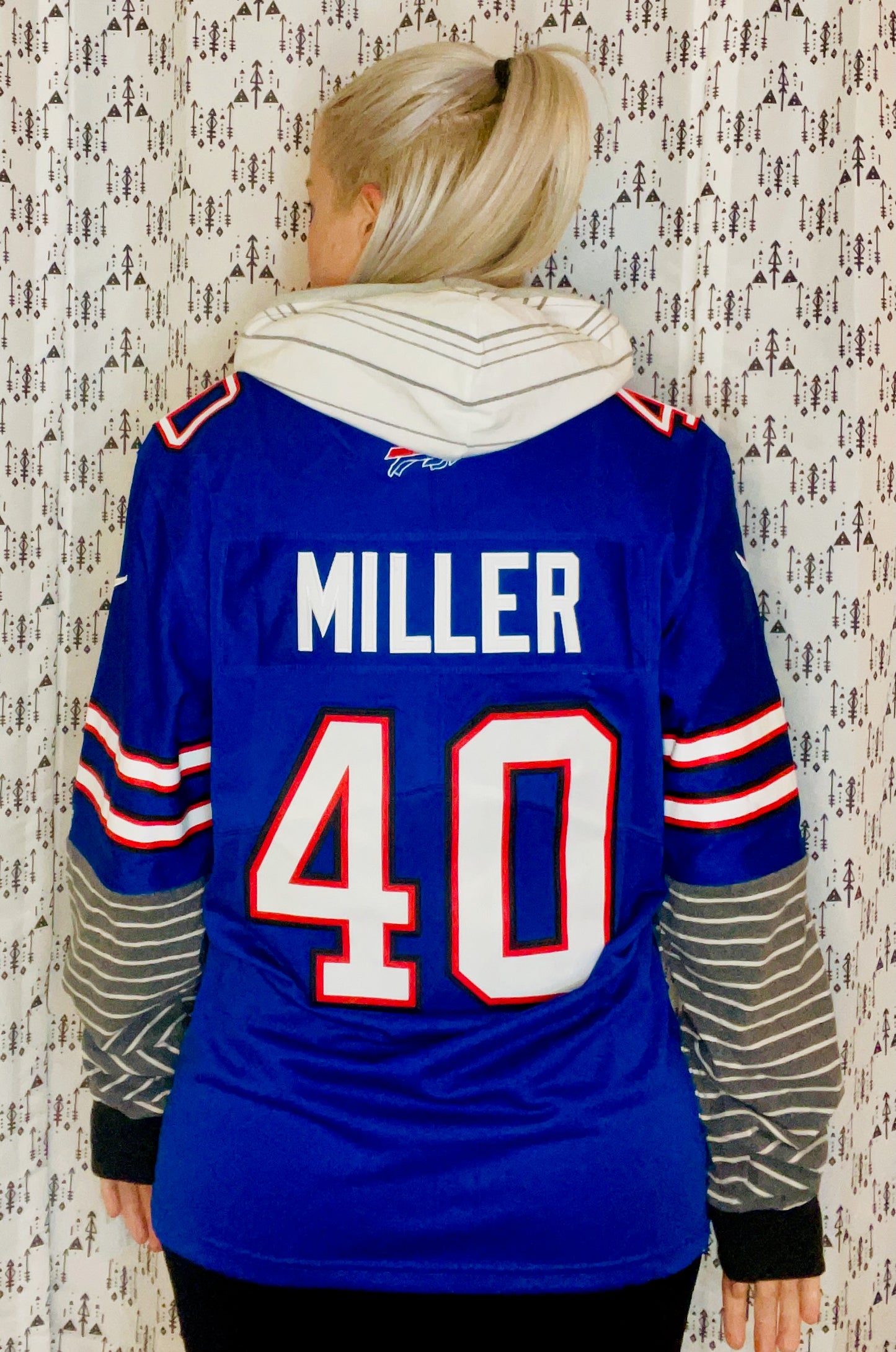 Miller #40 Blue Jersey Buffalo Size- Unisex M/L