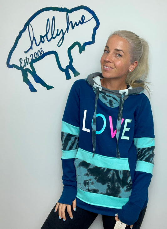 Teal LOVE Hoodie Size- Women’s M/L