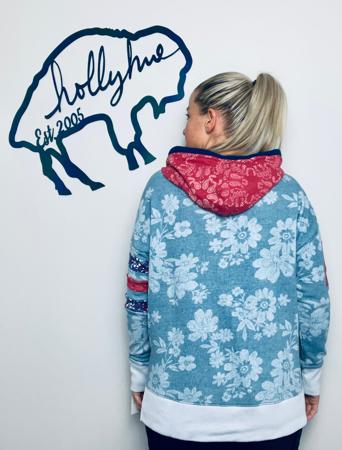 Vintage Floral Americana  BUF Hoodie Size- Women's M/L