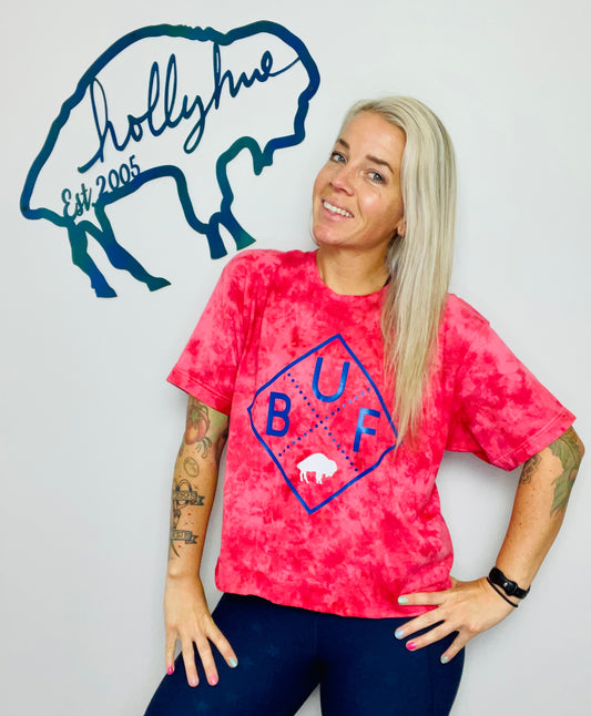 Red Buffalo Tie-Dye Cut Out Crop Size- W M/L