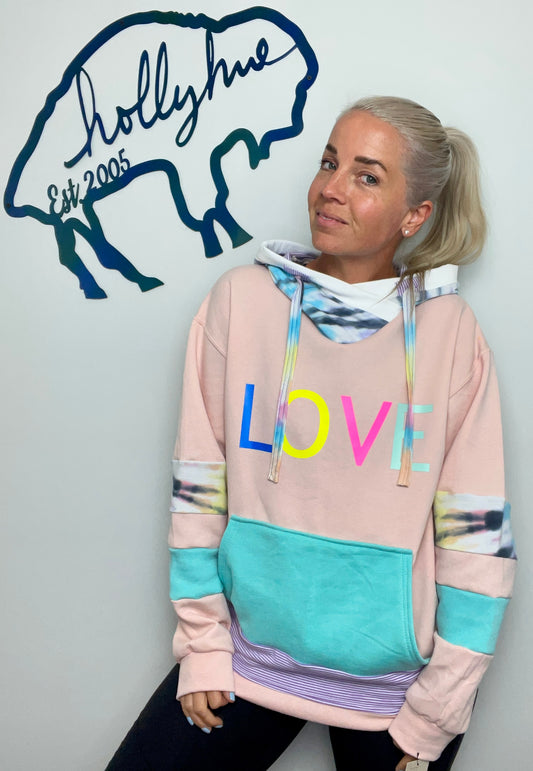 Peach LOVE Hoodie Size- Women’s L/XL