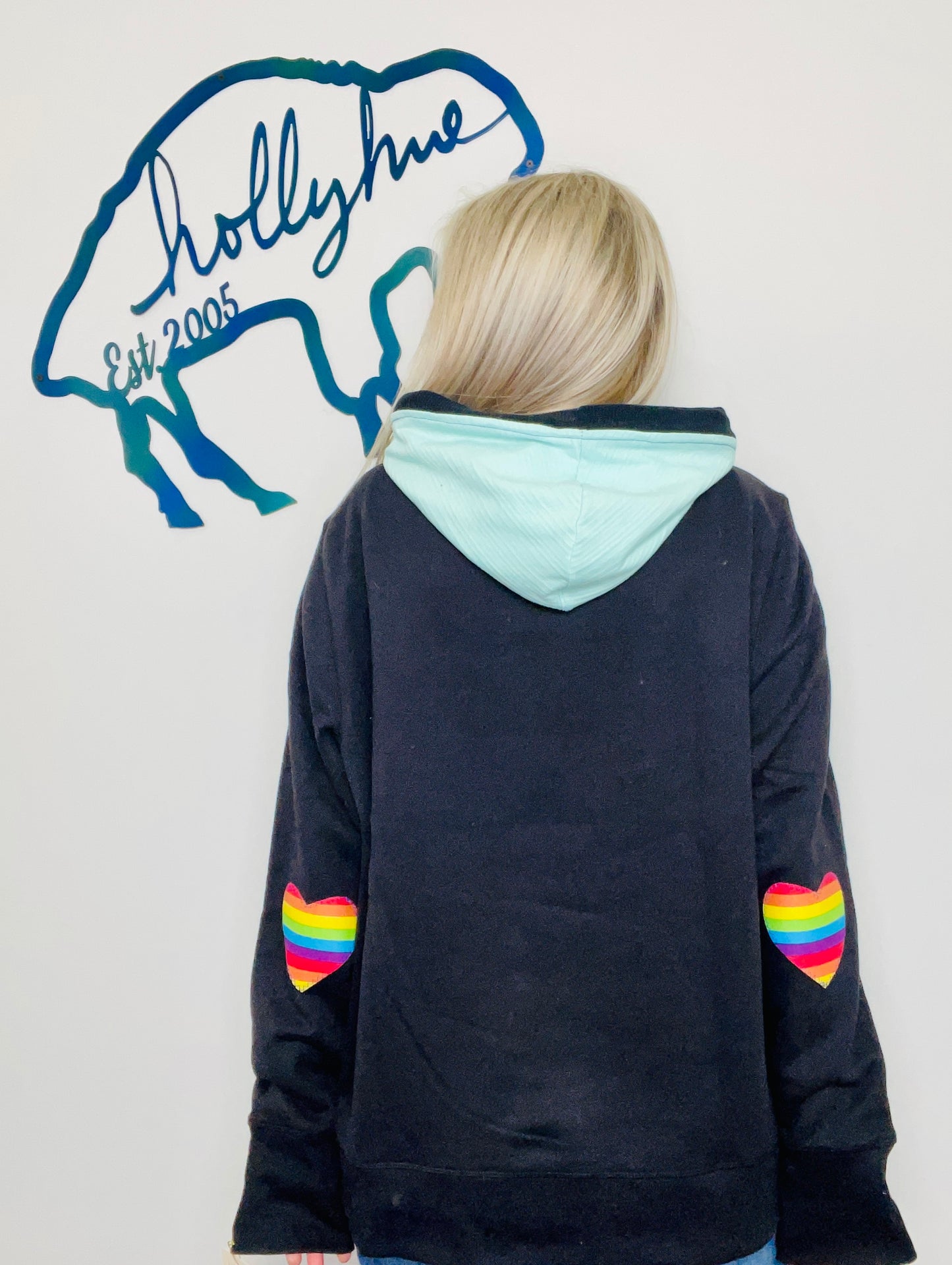 Rainbow Throwback Hoodie Size- Unisex L/XL
