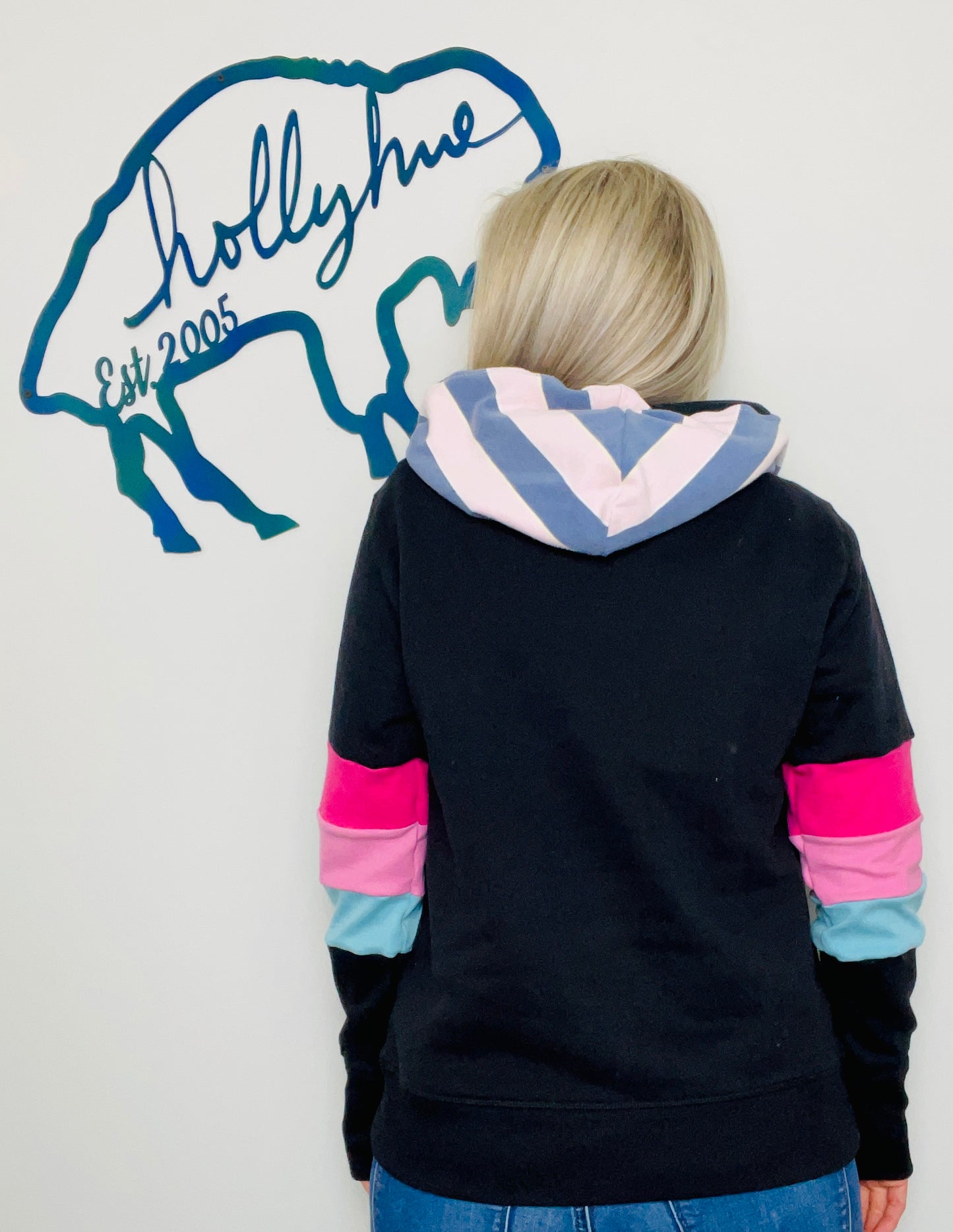 Sprinkles Pink and Black Buffalo Throwback Hoodie Size- Women’s M/L