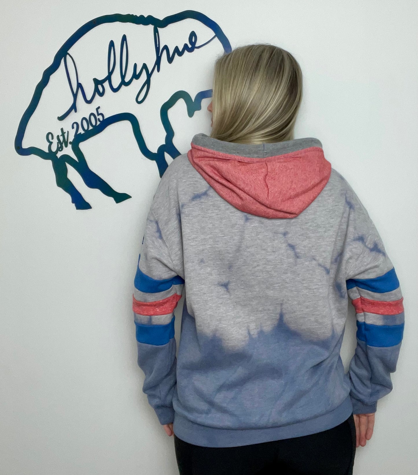 Ombré Blue to Grey Hoodie Size-Unisex S/M