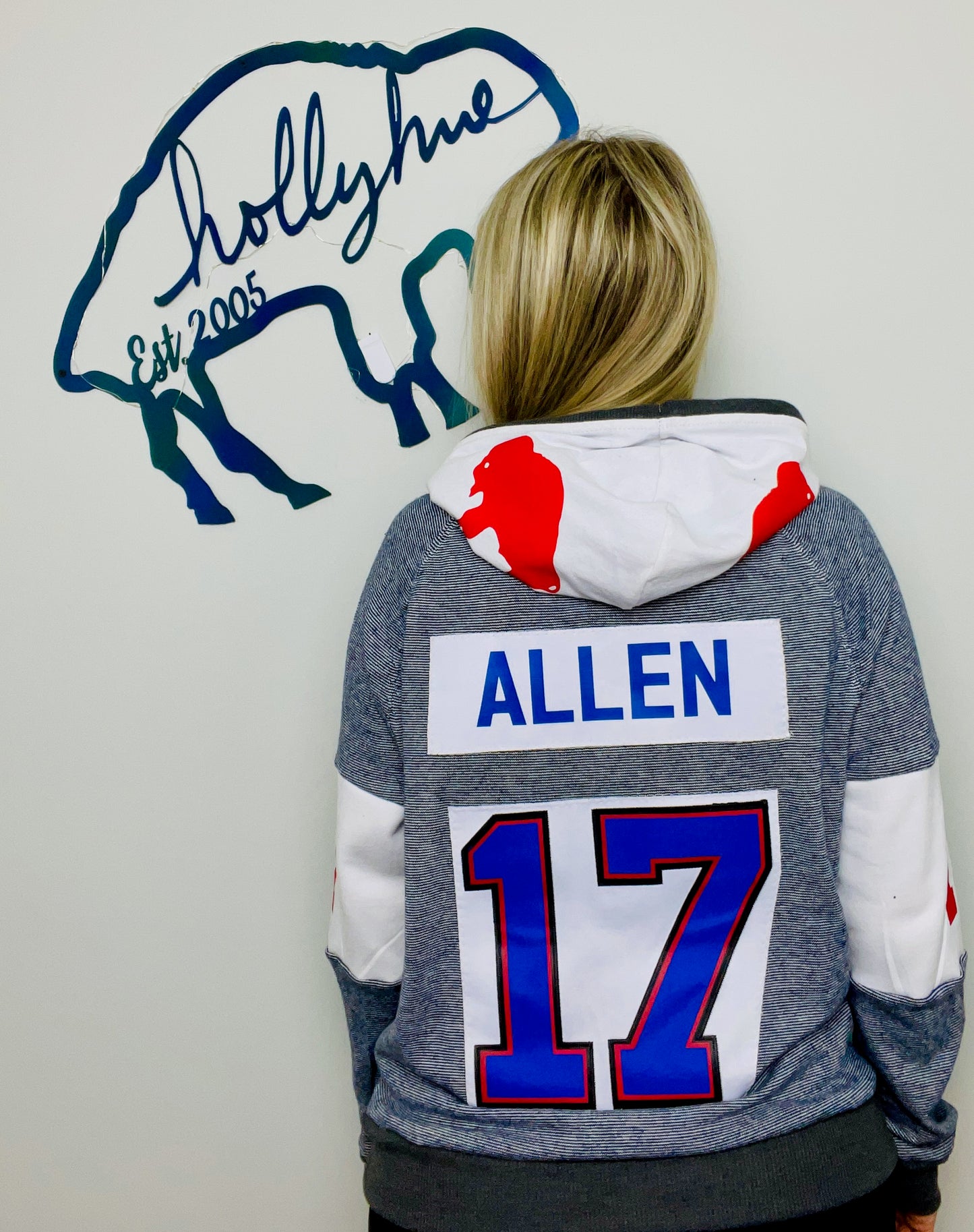 Allen #17 Heartthrob Buffalo Sweater Hoodie Size-Unisex M/L